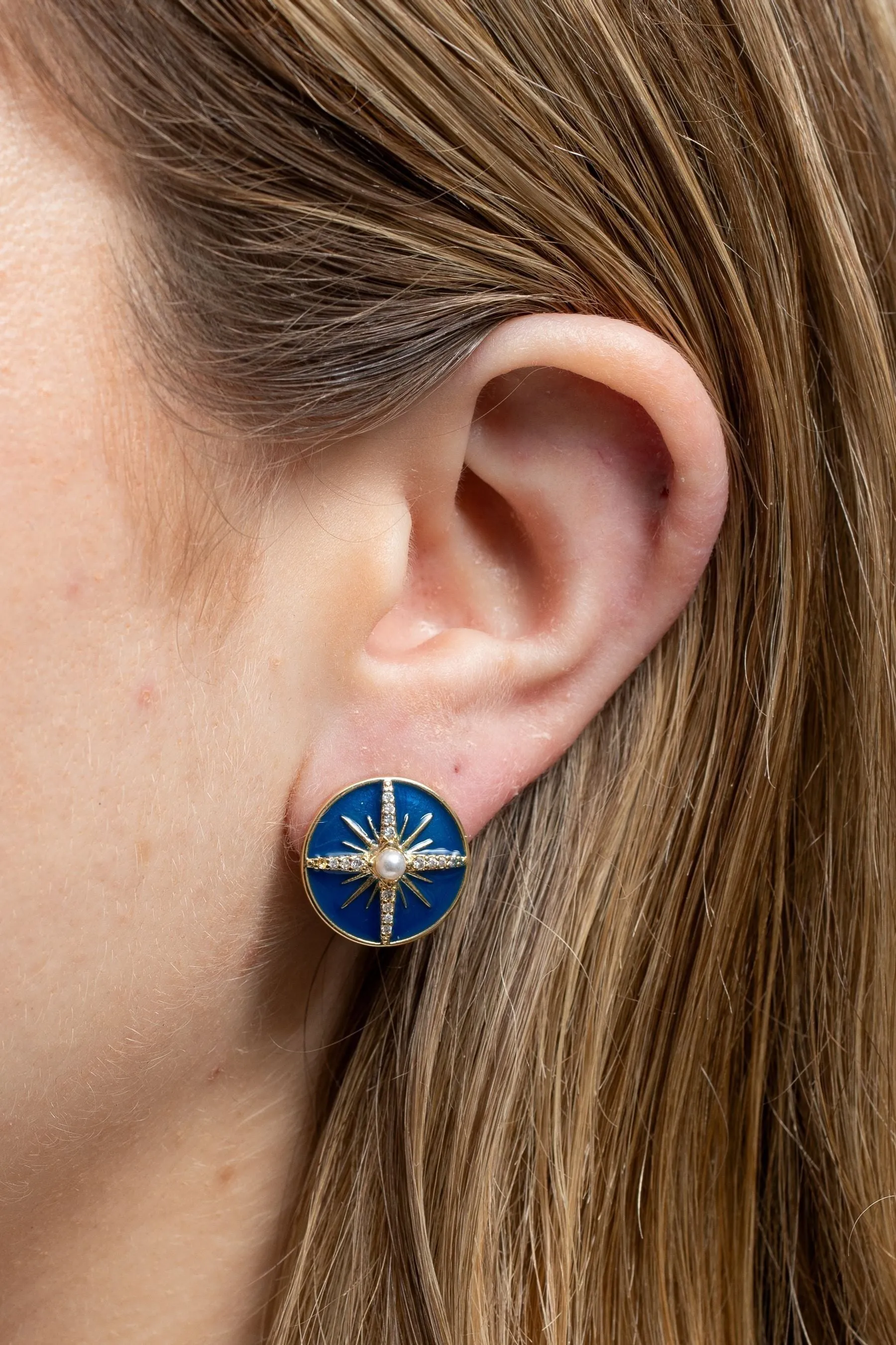 Celestial - Orecchini a bottone Jon Richard con zirconia cubica