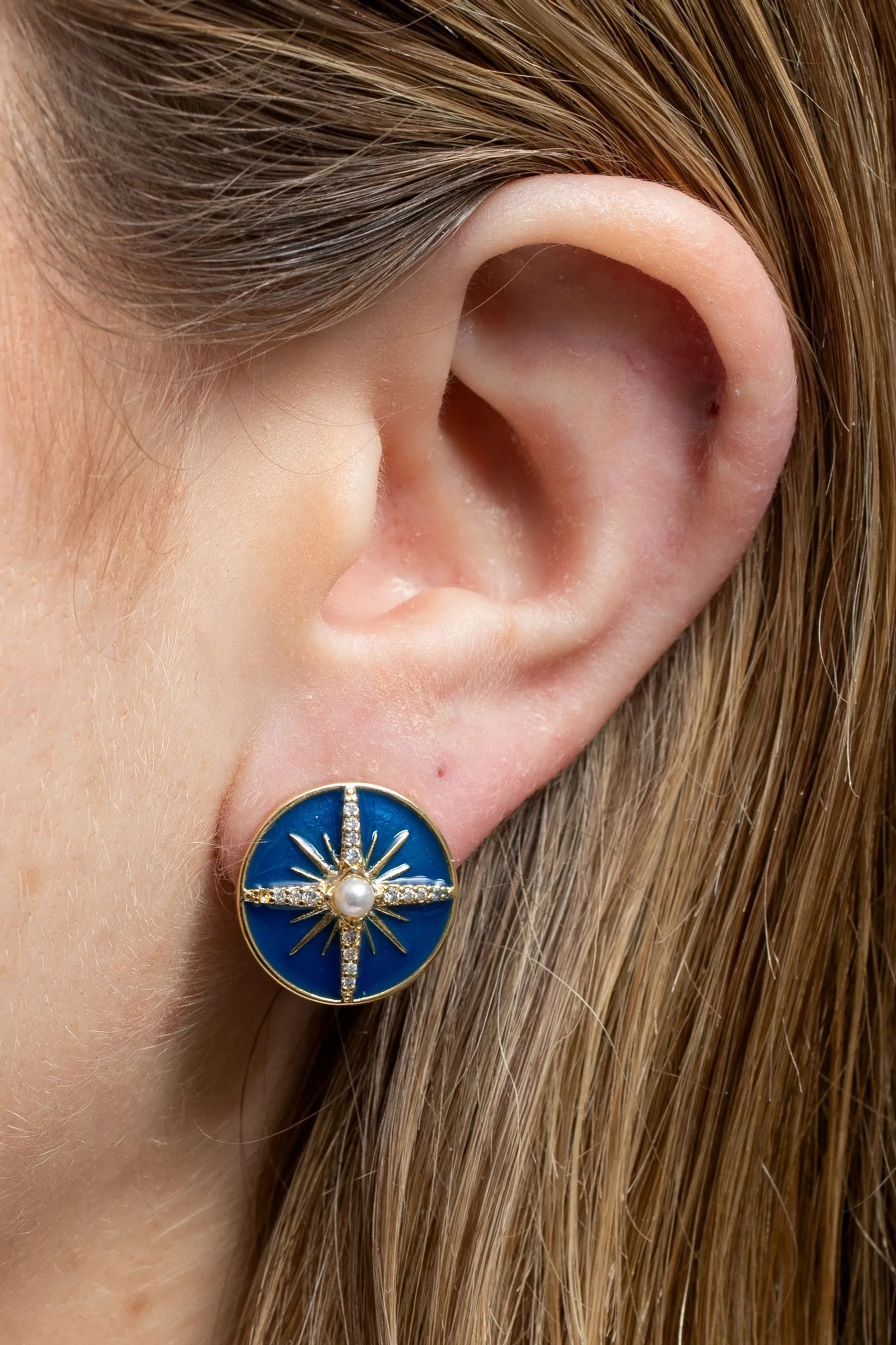 Celestial - Orecchini a bottone Jon Richard con zirconia cubica
