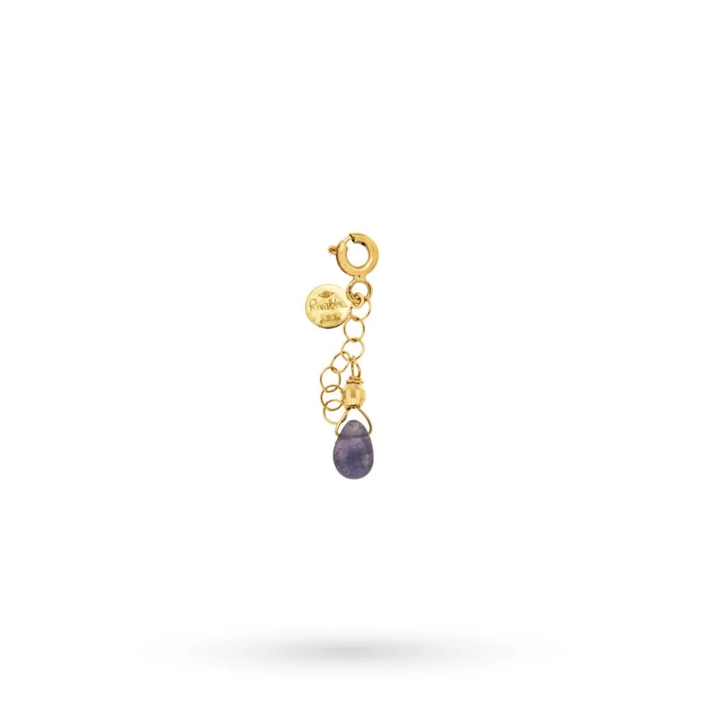 Ciondolo Gabriella Rivalta pendente oro giallo tanzanite