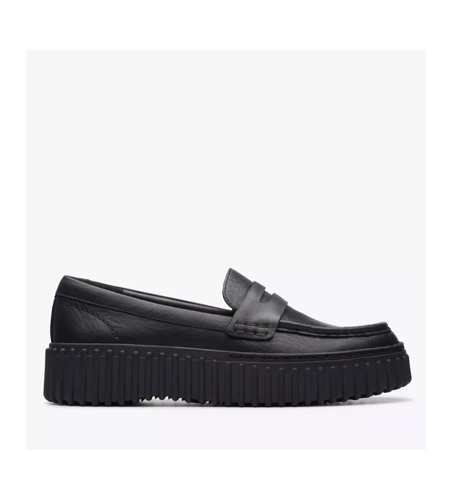Clarks Torhill Penny Black Leather