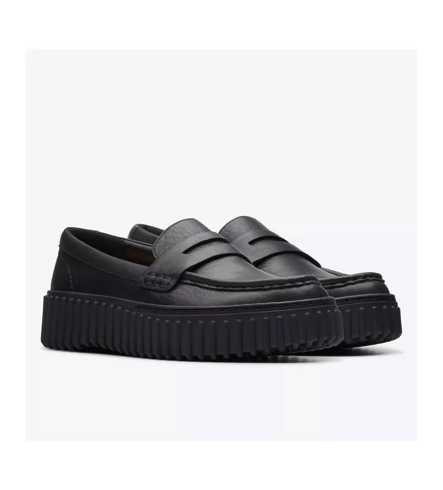 Clarks Torhill Penny Black Leather