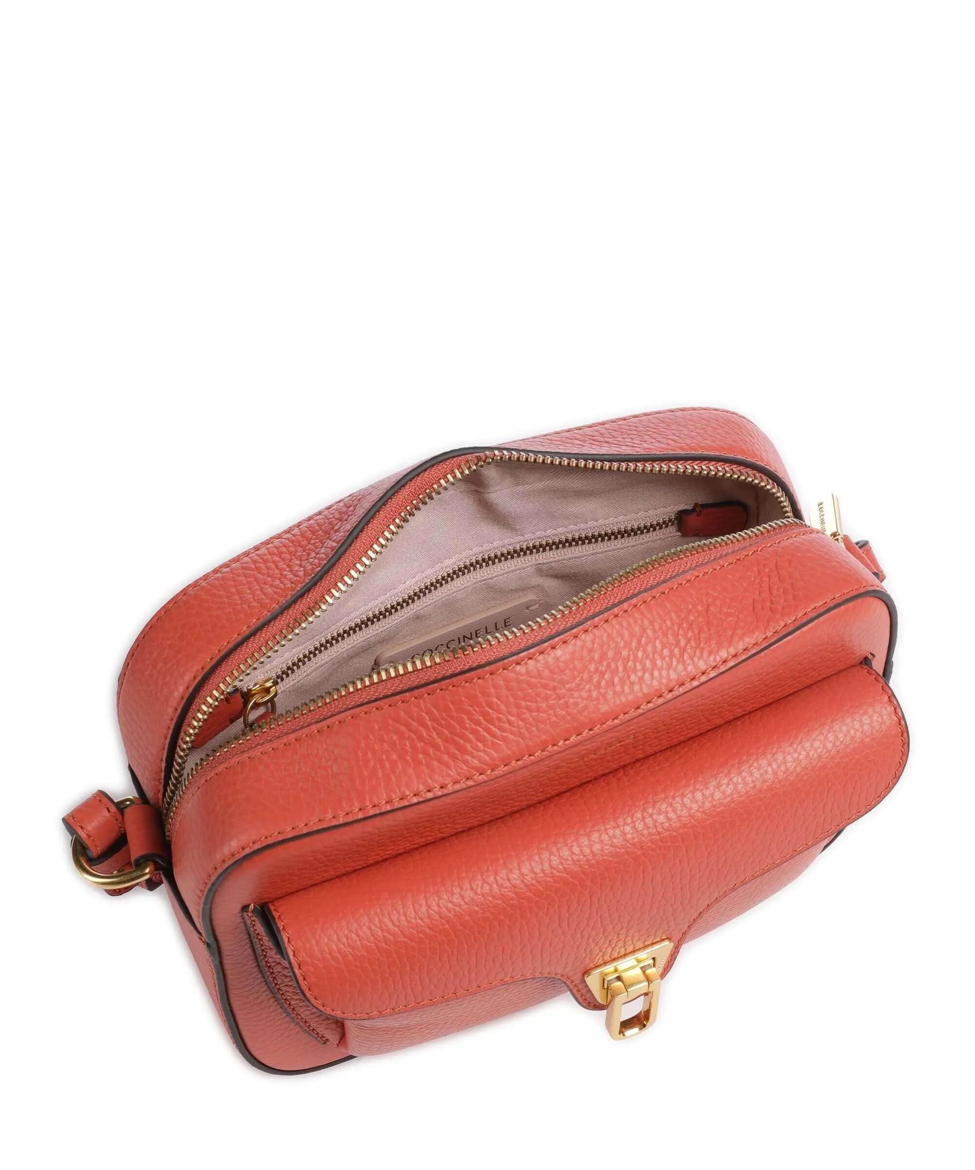  Coccinelle Beat Soft Borsa a tracolla pelle di vacchetta grana corallo  