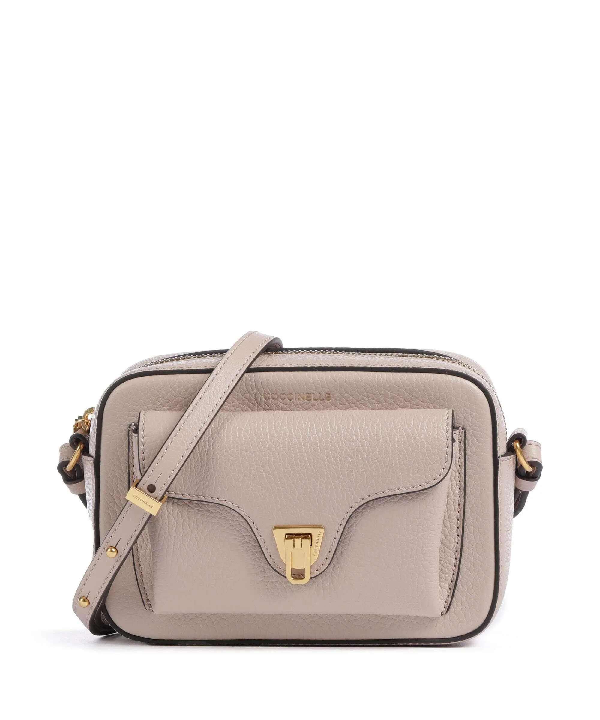  Coccinelle Beat Soft Borsa a tracolla pelle di vacchetta grana nude  