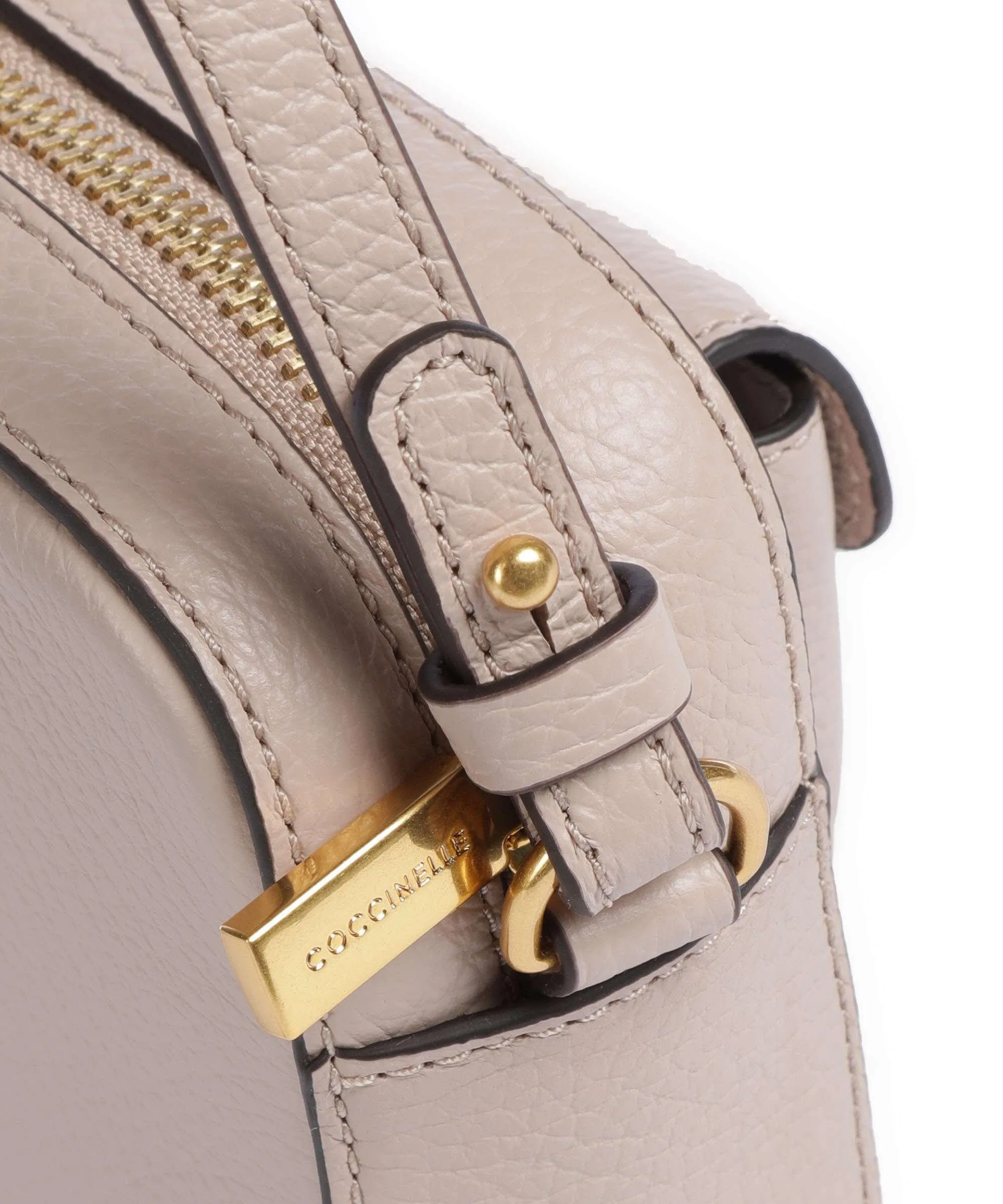  Coccinelle Beat Soft Borsa a tracolla pelle di vacchetta grana nude  