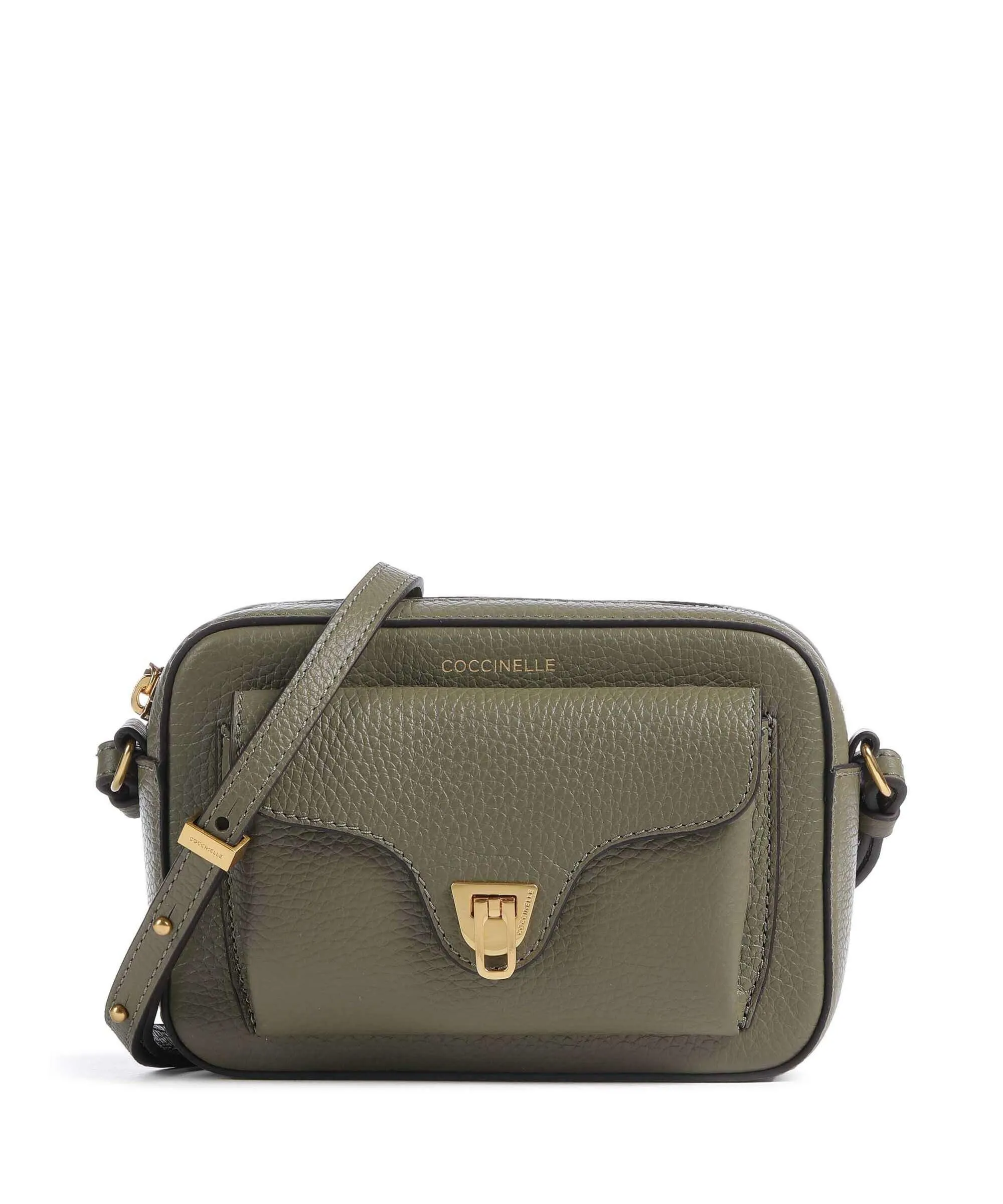  Coccinelle Beat Soft Borsa a tracolla pelle di vacchetta grana verde-oliva  