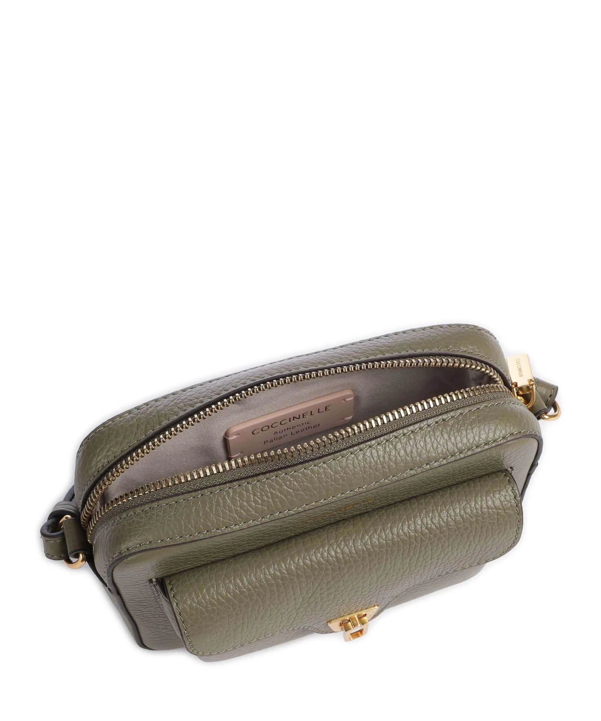  Coccinelle Beat Soft Borsa a tracolla pelle di vacchetta grana verde-oliva  
