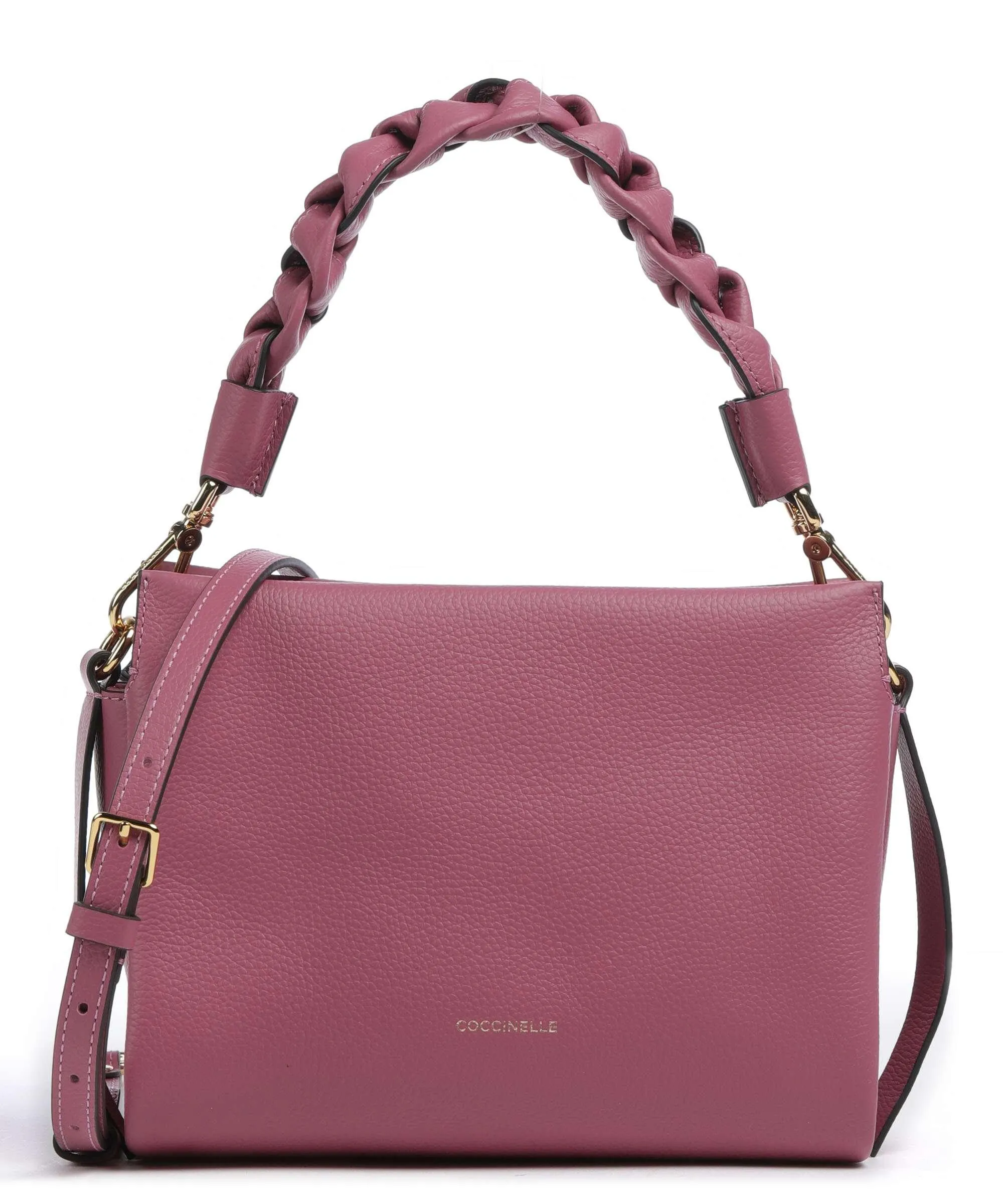  Coccinelle Boheme Grana Double Borsa a mano pelle granulata viola  