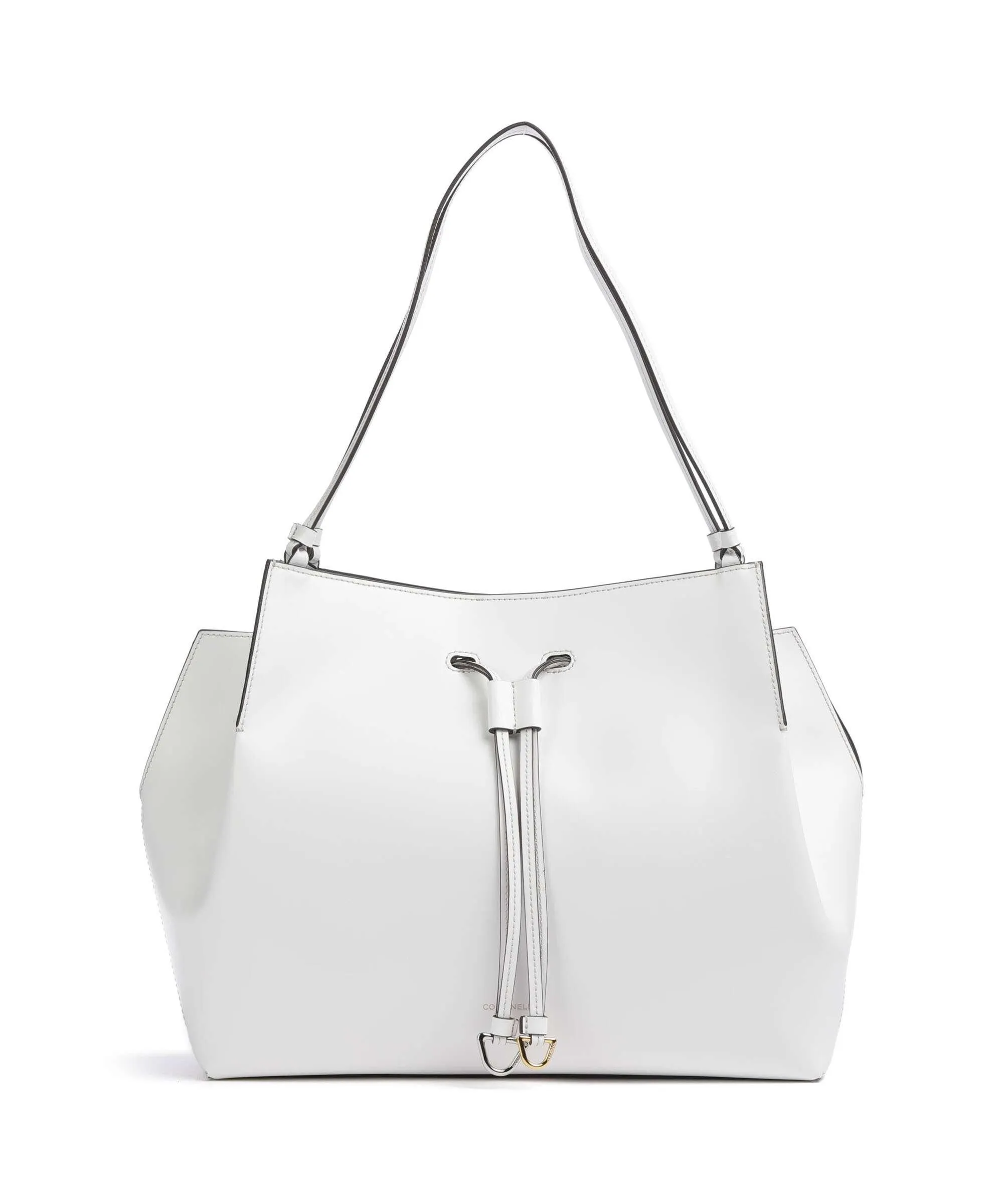  Coccinelle Roundabout Eco Cowhide Borsa a secchiello pelle a grana fine bianco  