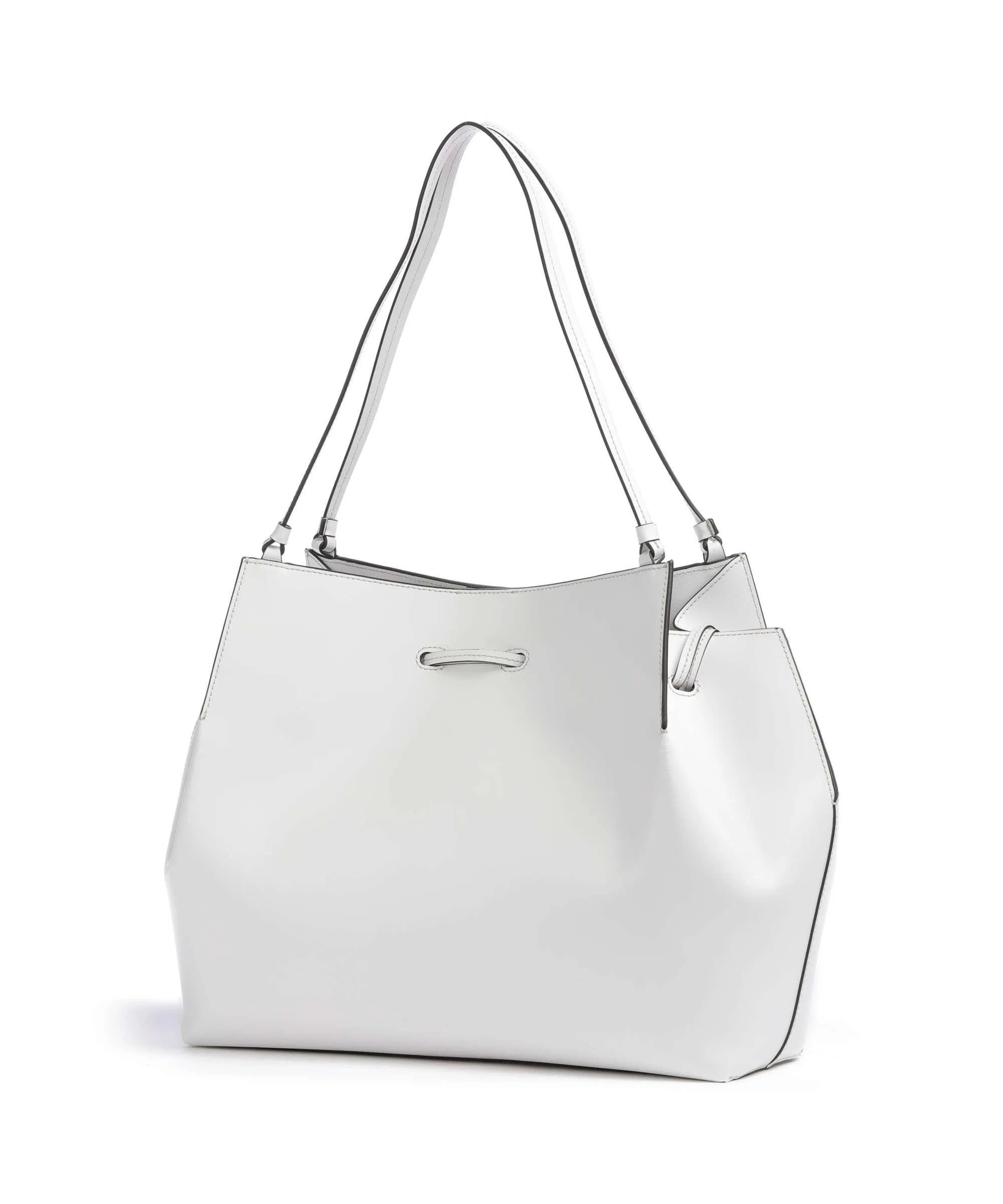  Coccinelle Roundabout Eco Cowhide Borsa a secchiello pelle a grana fine bianco  