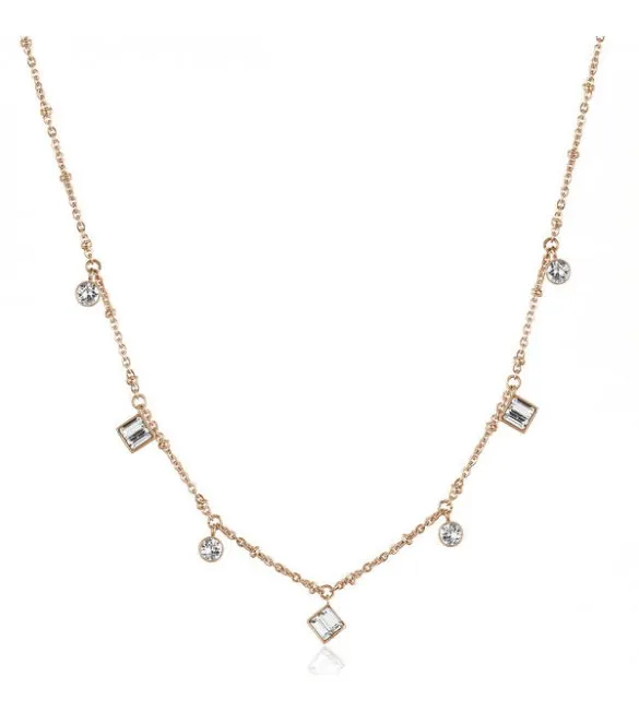 Collana donna gioielli Brosway Juice in acciaio 316L pvd oro rosa  con cristalli bju02