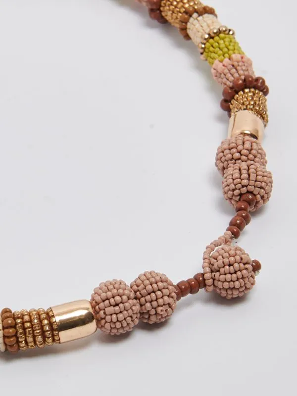 Collana donna Nenette con perline Beige Chiaro