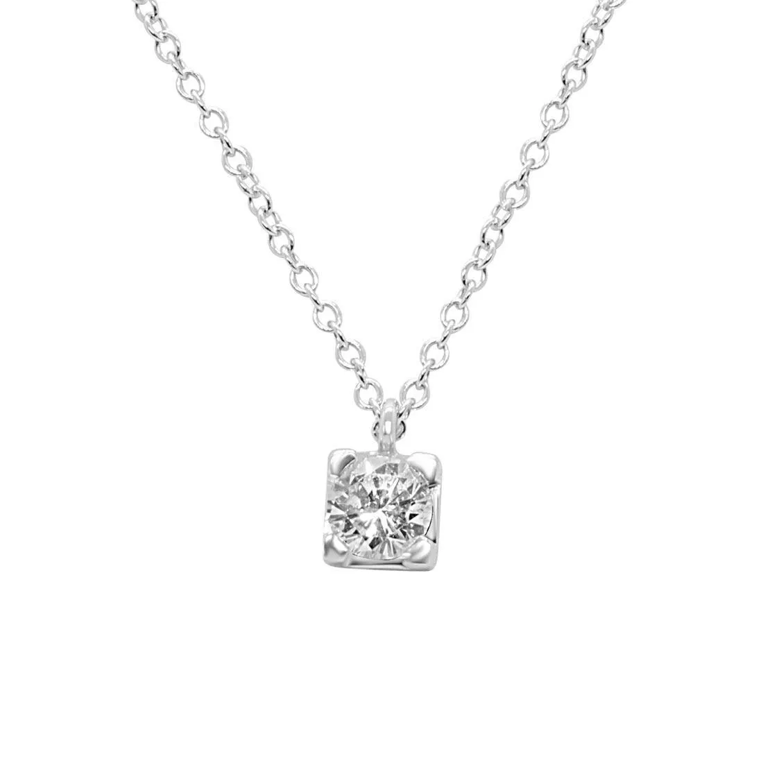 COLLIER ALFIERI & ST JOHN IN ORO BIANCO E DIAMANTE CT 0,26