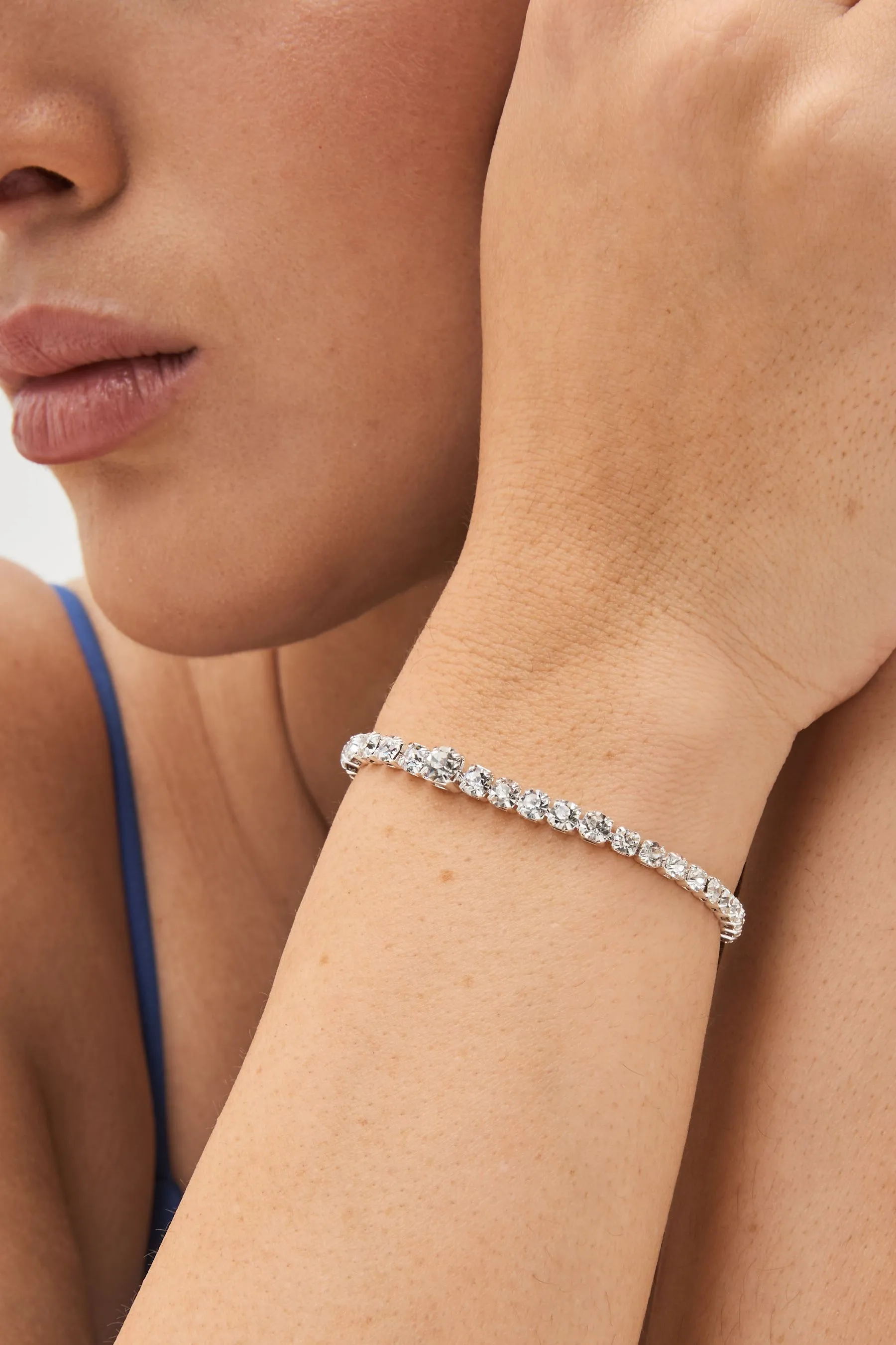 Colore argento  - Bracciale luccicante in scala