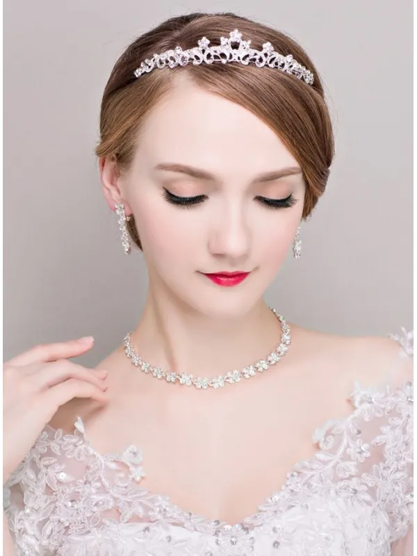 Completo di gioielli economici Sposa con Coroncina Orecchini e Collana