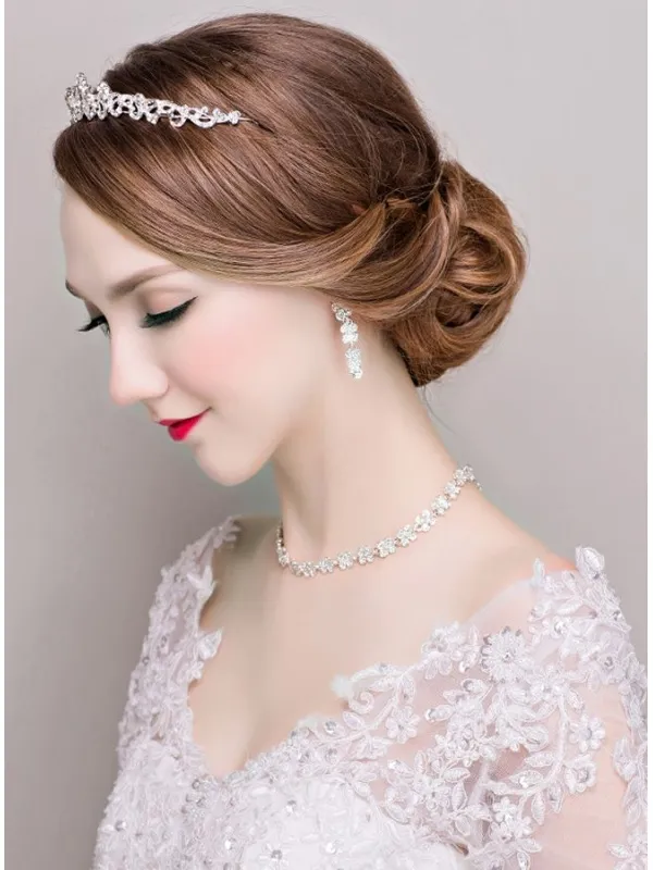 Completo di gioielli economici Sposa con Coroncina Orecchini e Collana