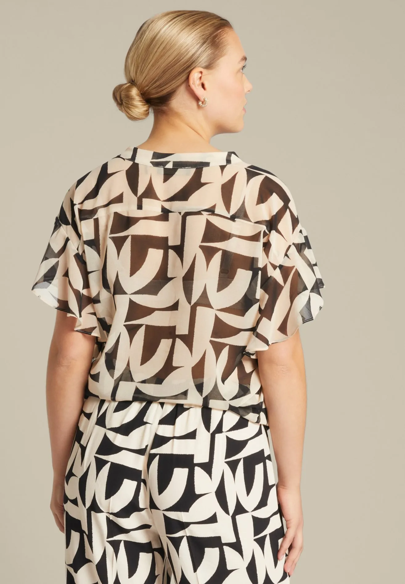 CON COLLETTO ALLA COREANA STAMPATA - Camicia