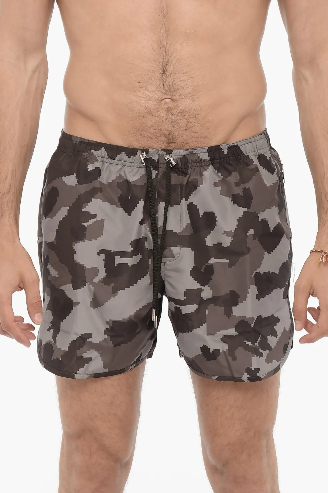 Costume da Bagno Boxer Slim Fit con Motivo Camouflage