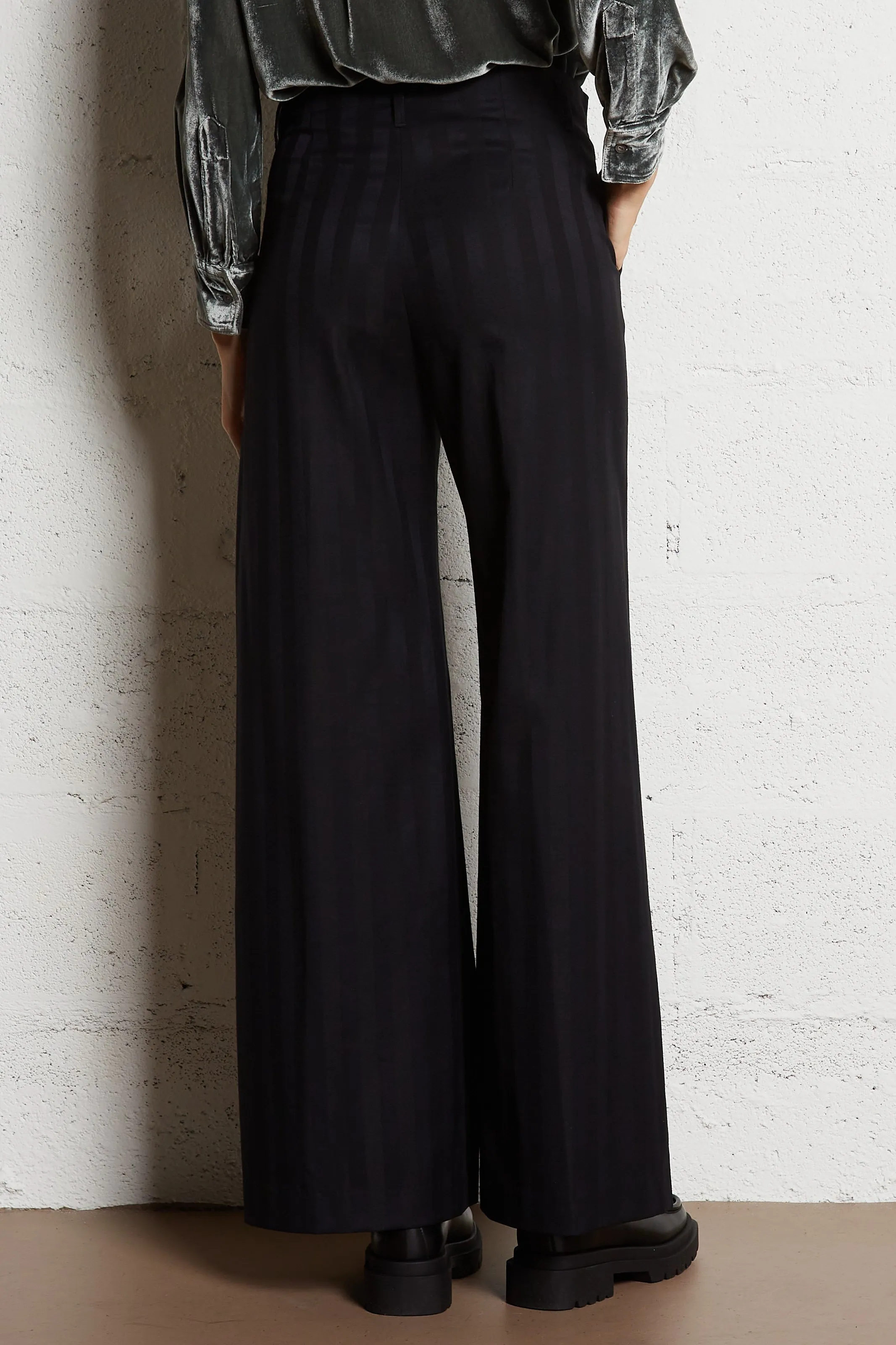  DIEGA   POMEO - Pantaloni larghi a righe | Blu