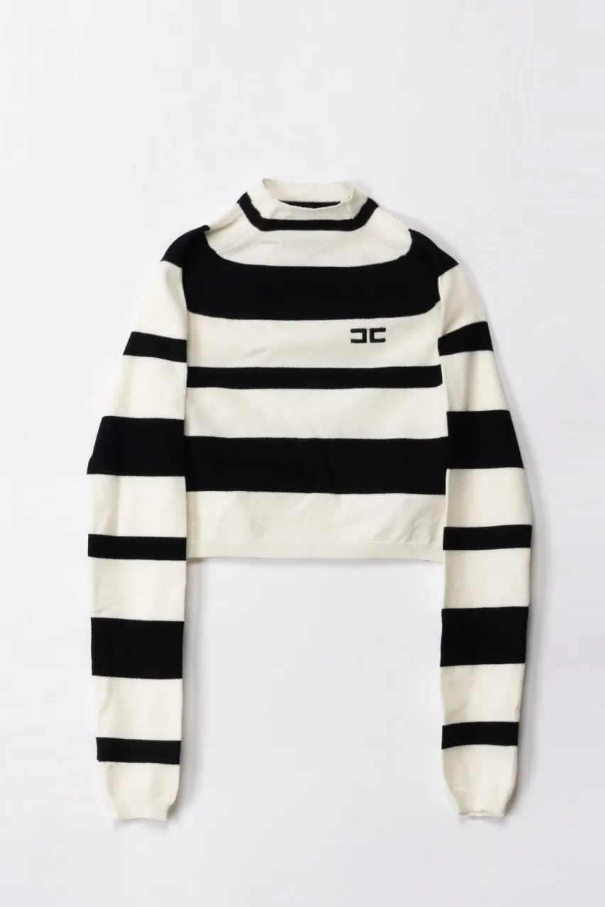 Dolcevita a righe BUTTER/BLACK