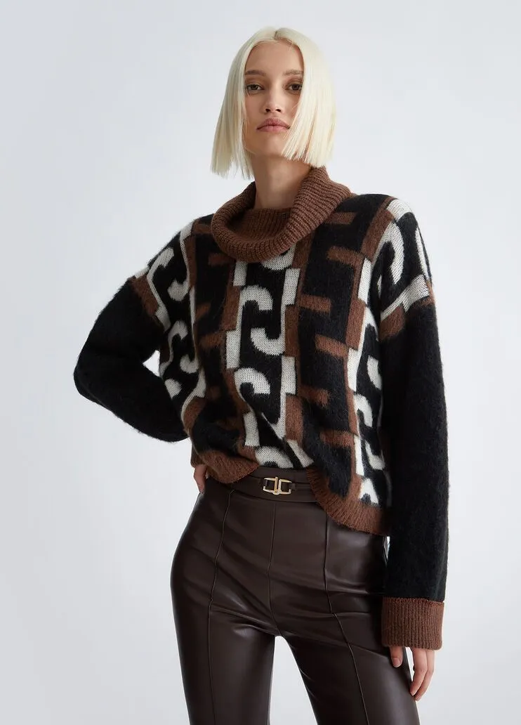 Dolcevita con logo jacquard liu jo