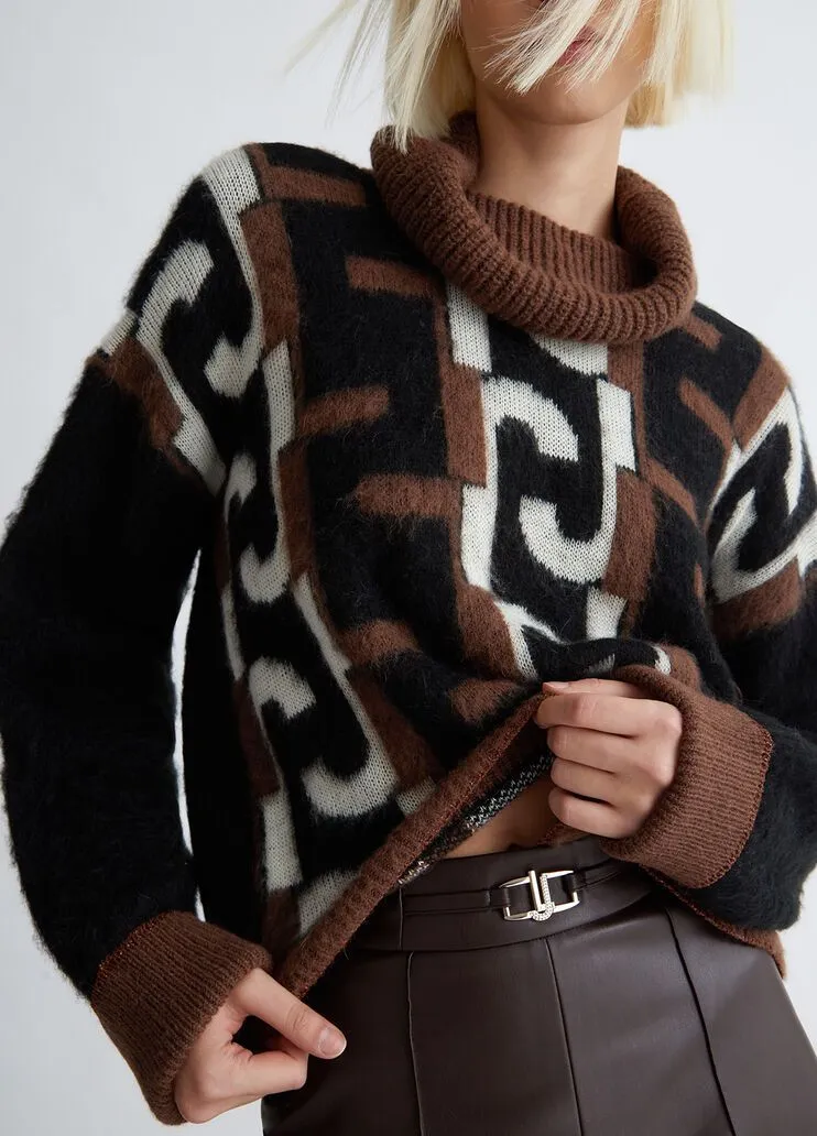 Dolcevita con logo jacquard liu jo