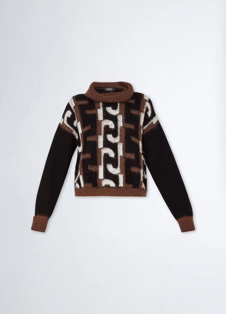 Dolcevita con logo jacquard liu jo