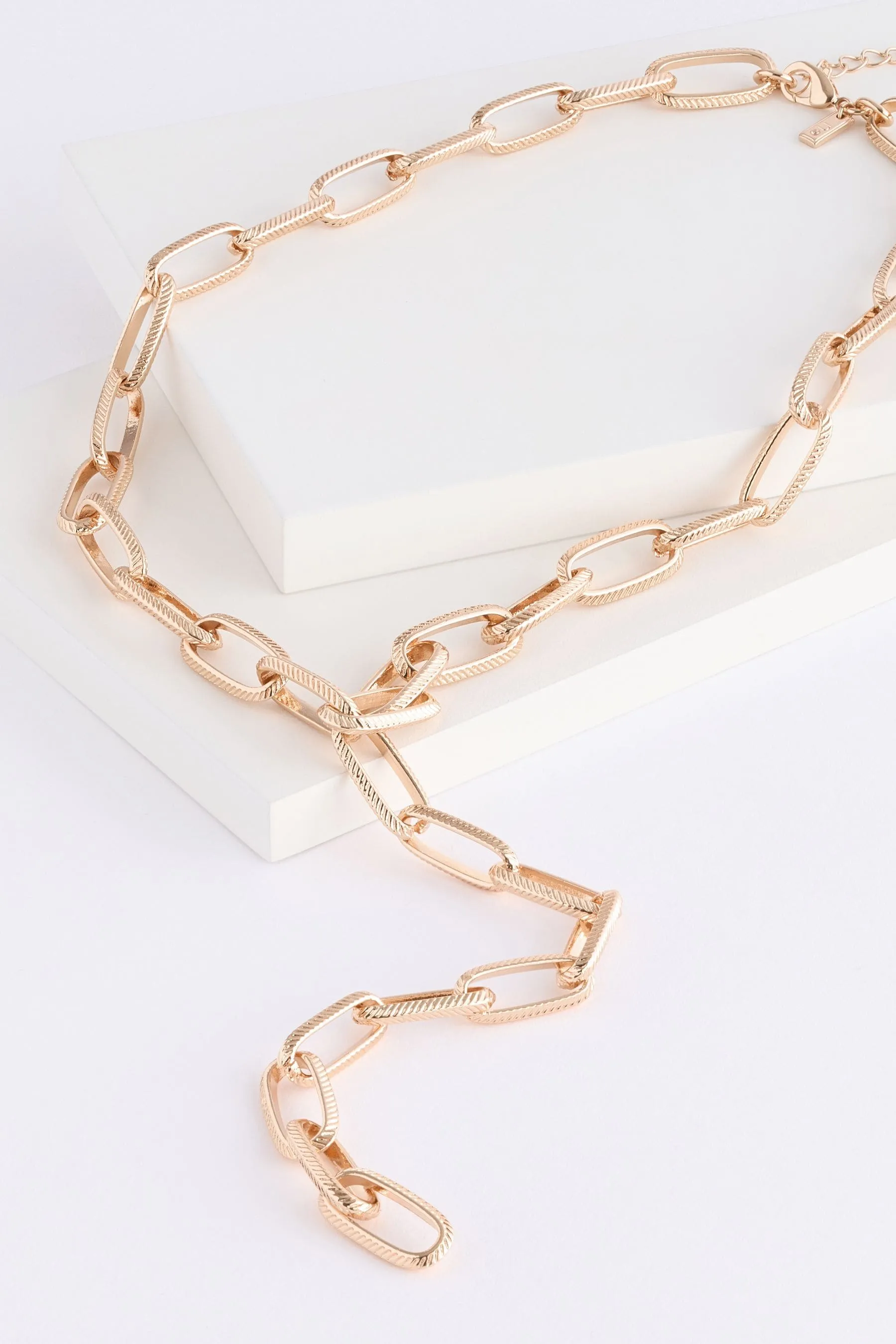 Dorato  - Collana con pendente a Y e catena