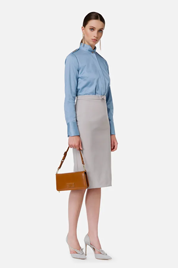 ELISABETTA FRANCHI Camicia con accessorio light gold