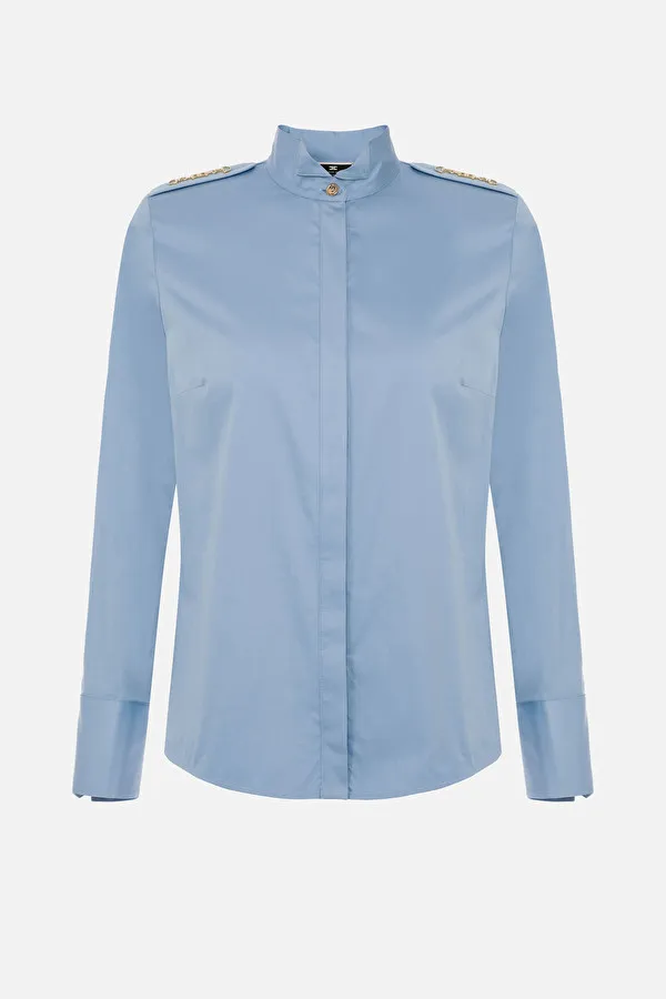 ELISABETTA FRANCHI Camicia con accessorio light gold