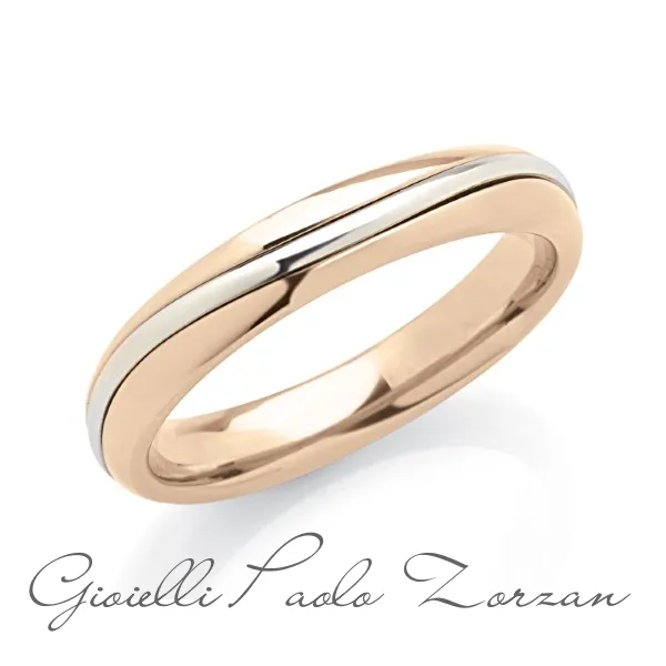 Fede ARTLINEA oro rosa con inserto in oro bianco 18 kt  mod. ADF300-LK