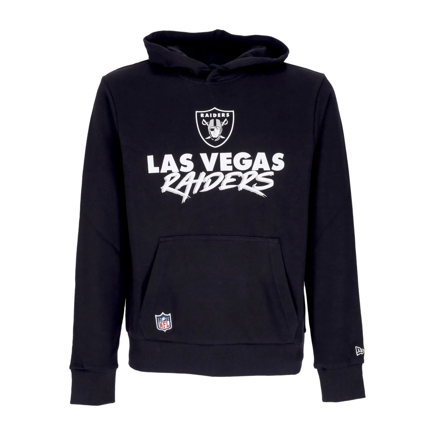 Felpa Cappuccio Uomo Nfl Script Team Hoody Lasrai Black/white