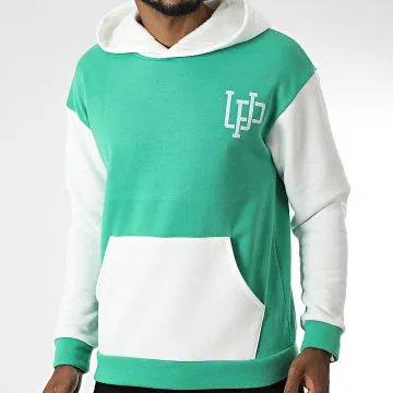 Felpa con cappuccio UY941 Verde Bianco
