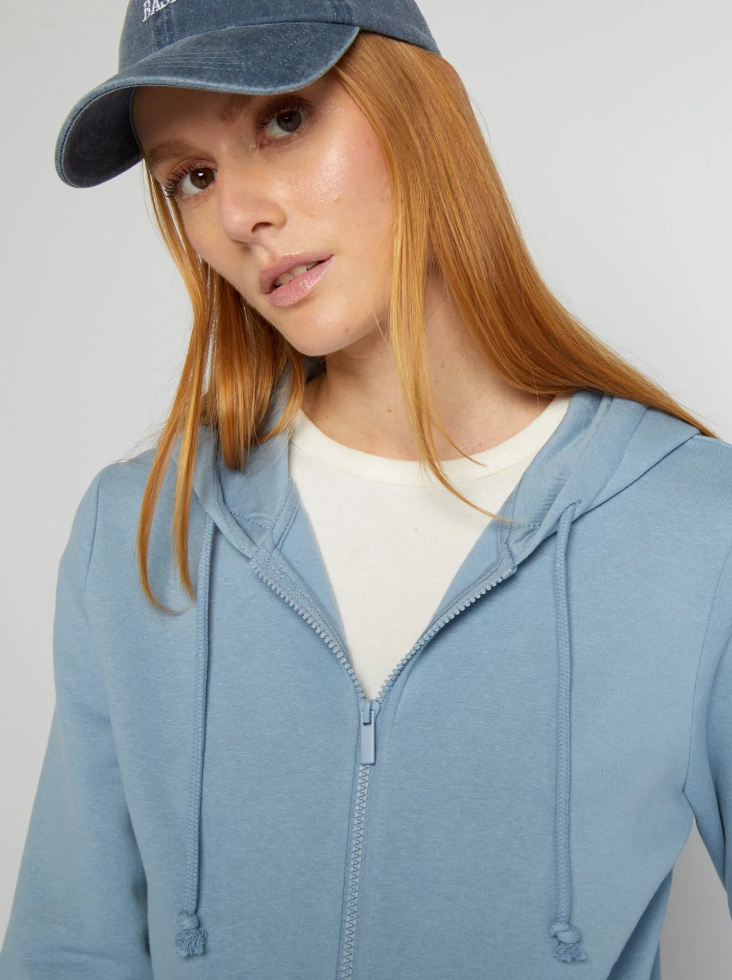 Felpa con zip e cappuccio - BLU