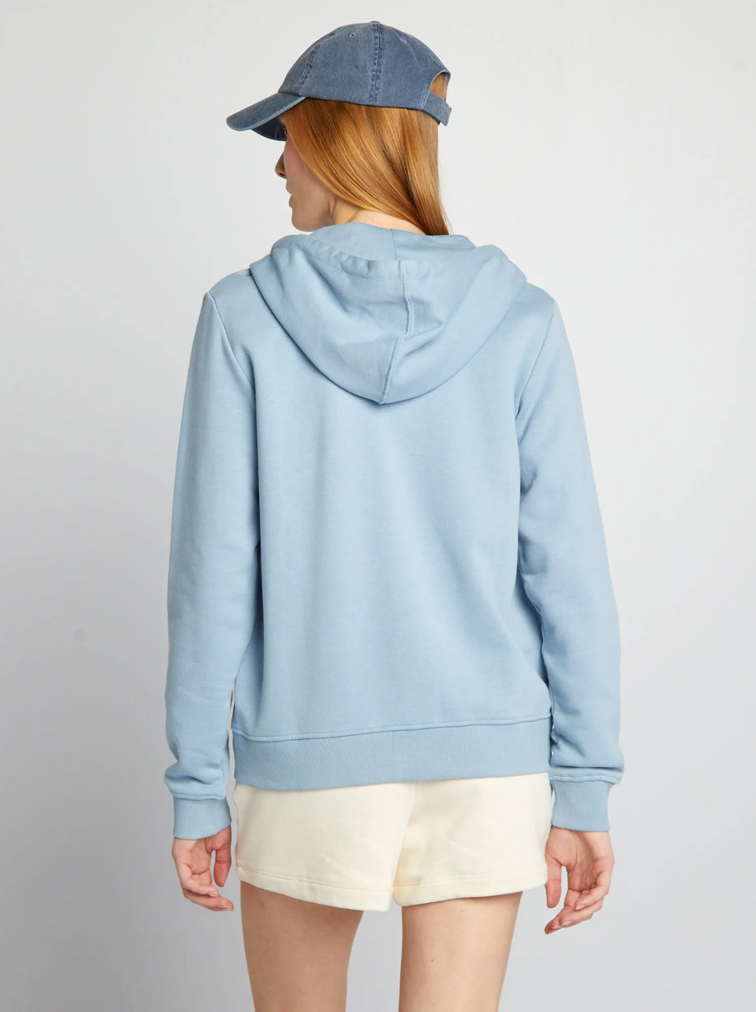 Felpa con zip e cappuccio - BLU