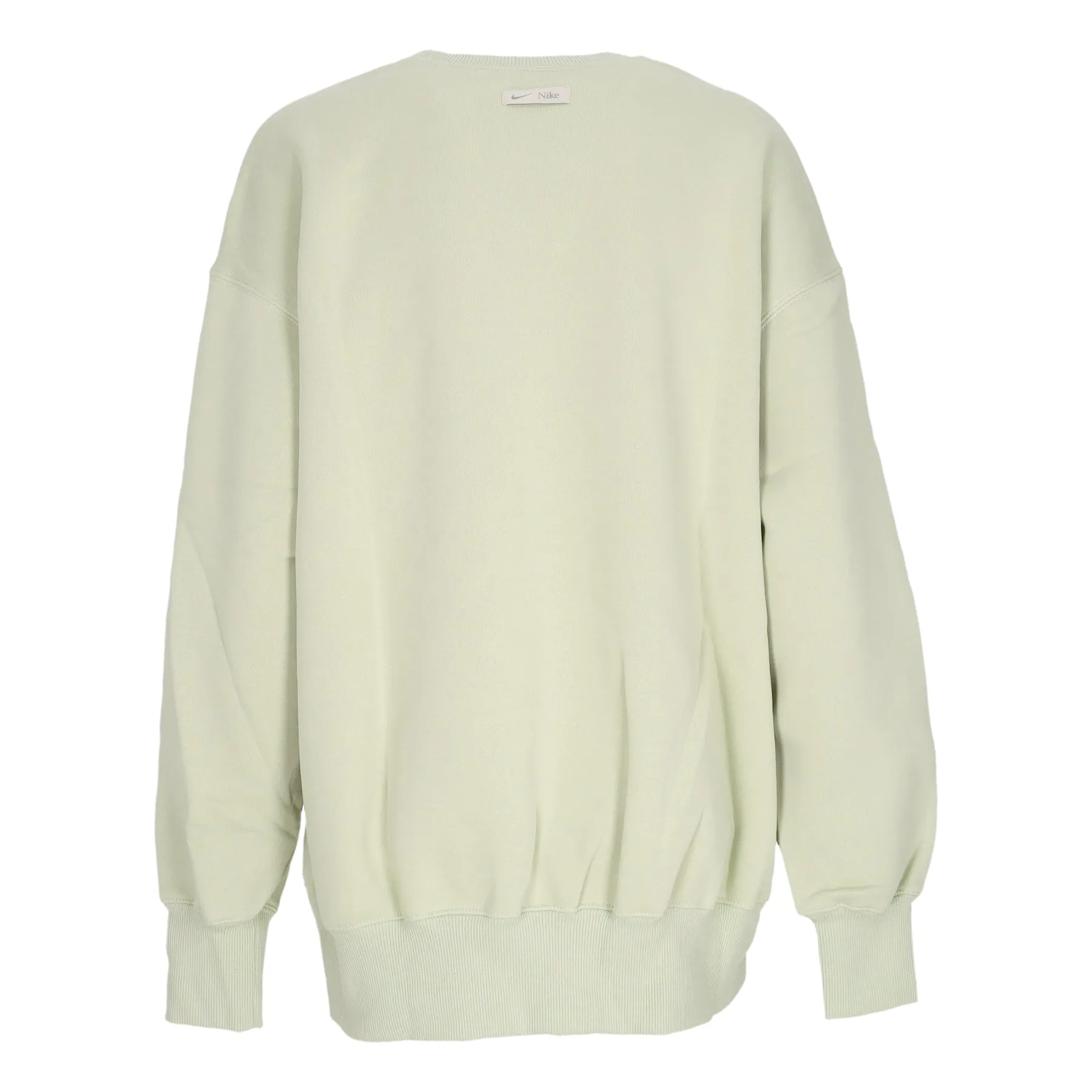 Felpa Girocollo Donna W Sportswear Phoenix Fleece Oversized Logo Crewneck Olive Aura/lt Orewood Brn/oil Green