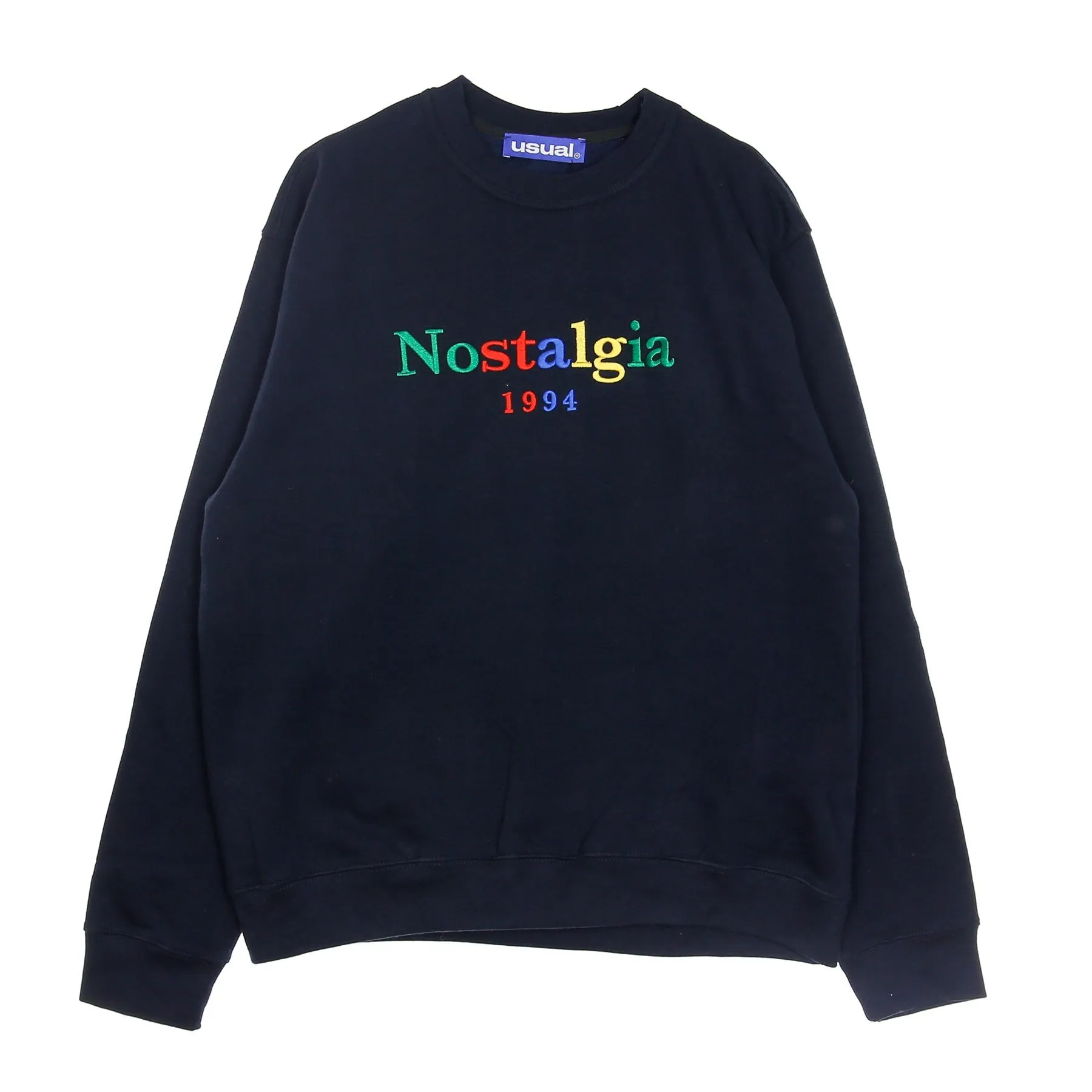 Felpa Girocollo Uomo Ben Crewneck X Nostalgia Blue