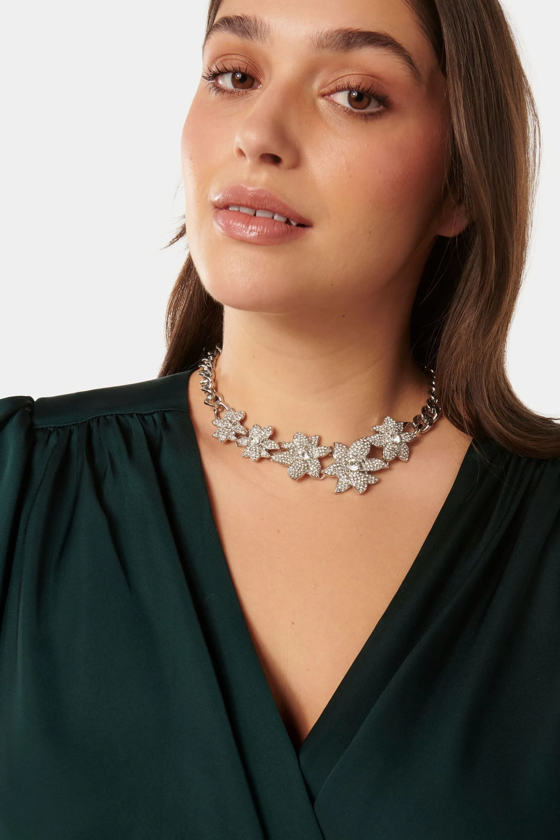 Forever New Signature Flo - Collana con cristalli e fiori