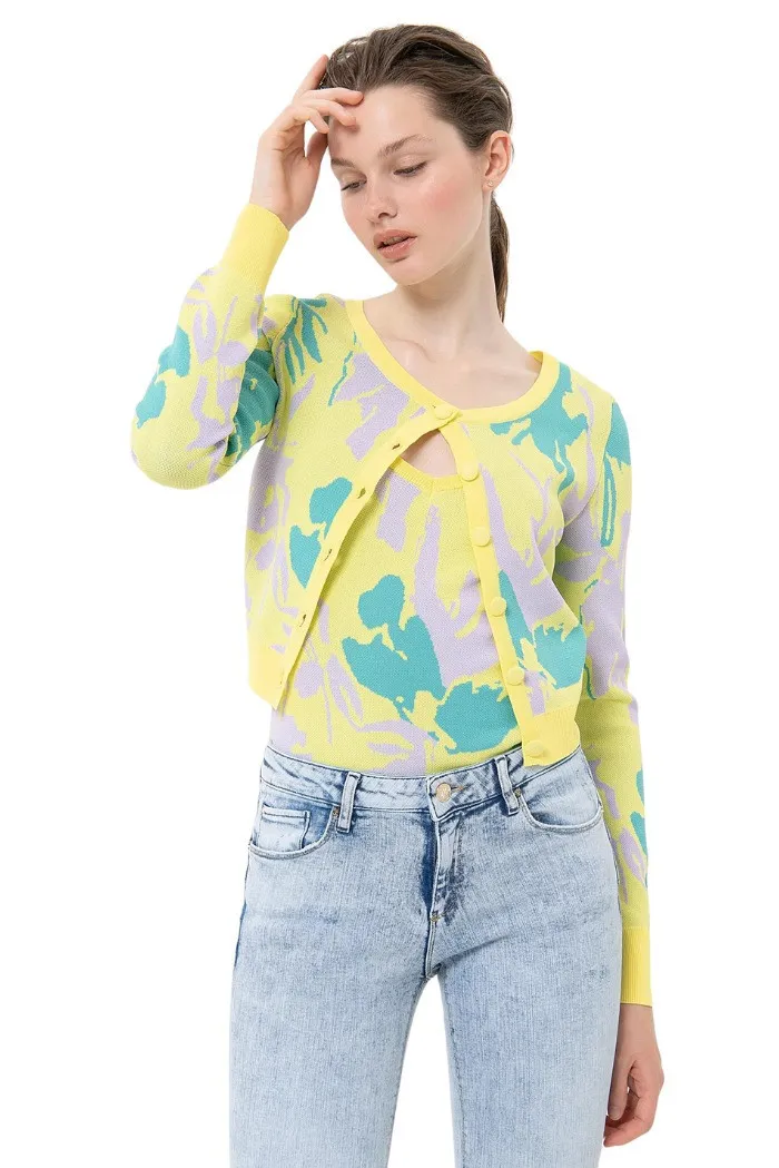 Fracomina cardigan regular con jacquard fr24st8012k416f8