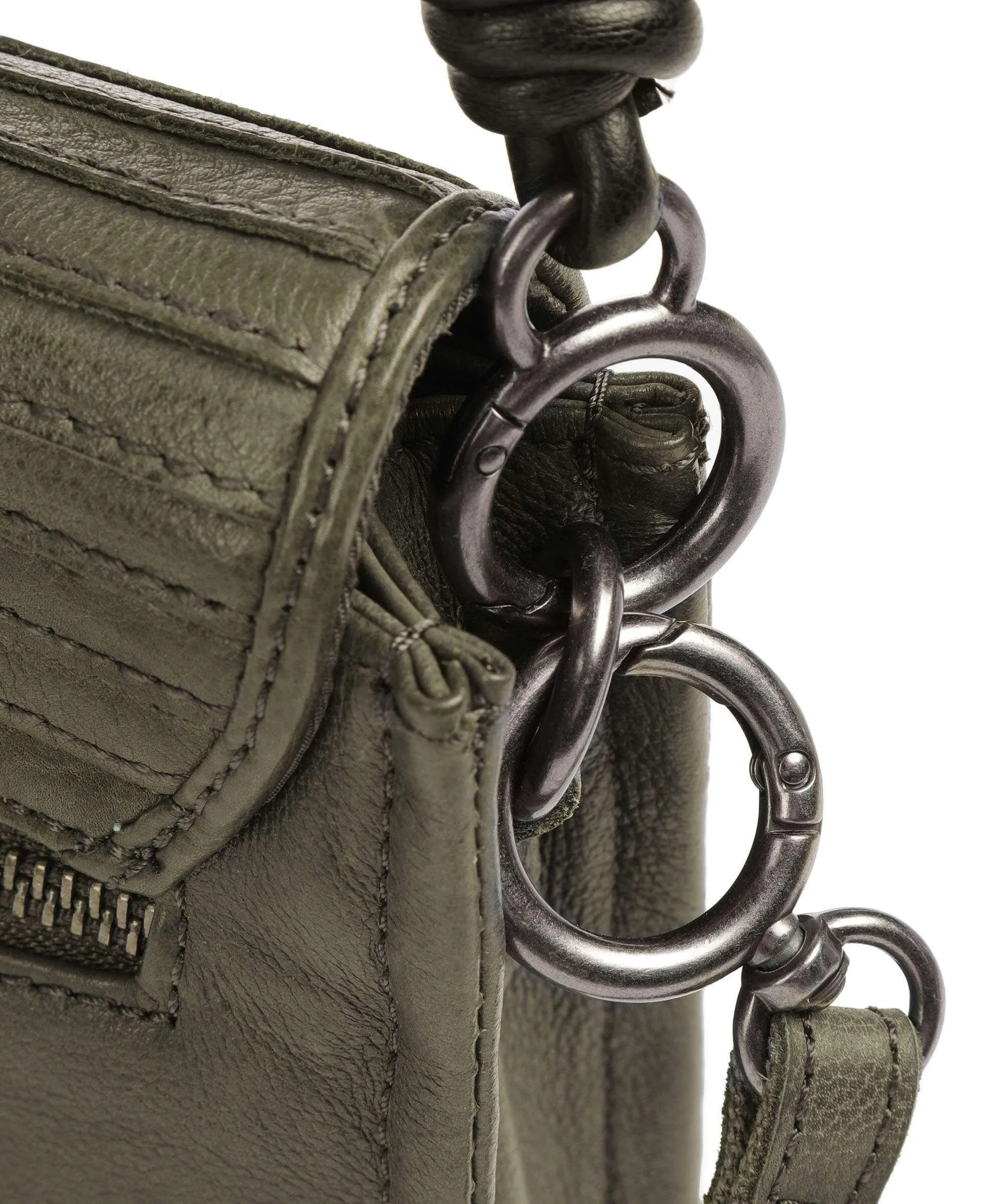  FredsBruder Enna Borsa a spalla pelle granulata grigio-verde  