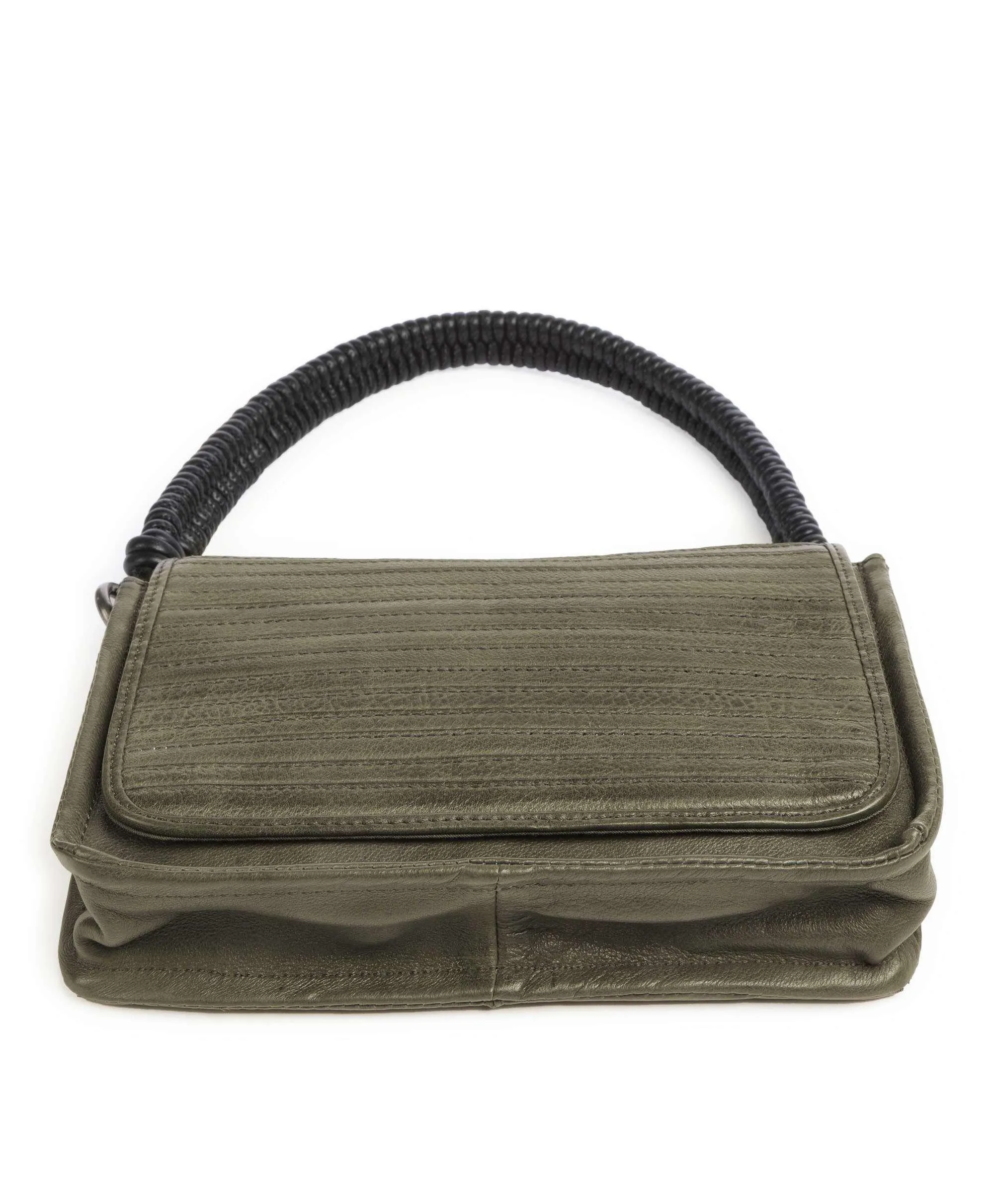  FredsBruder Enna Borsa a spalla pelle granulata grigio-verde  