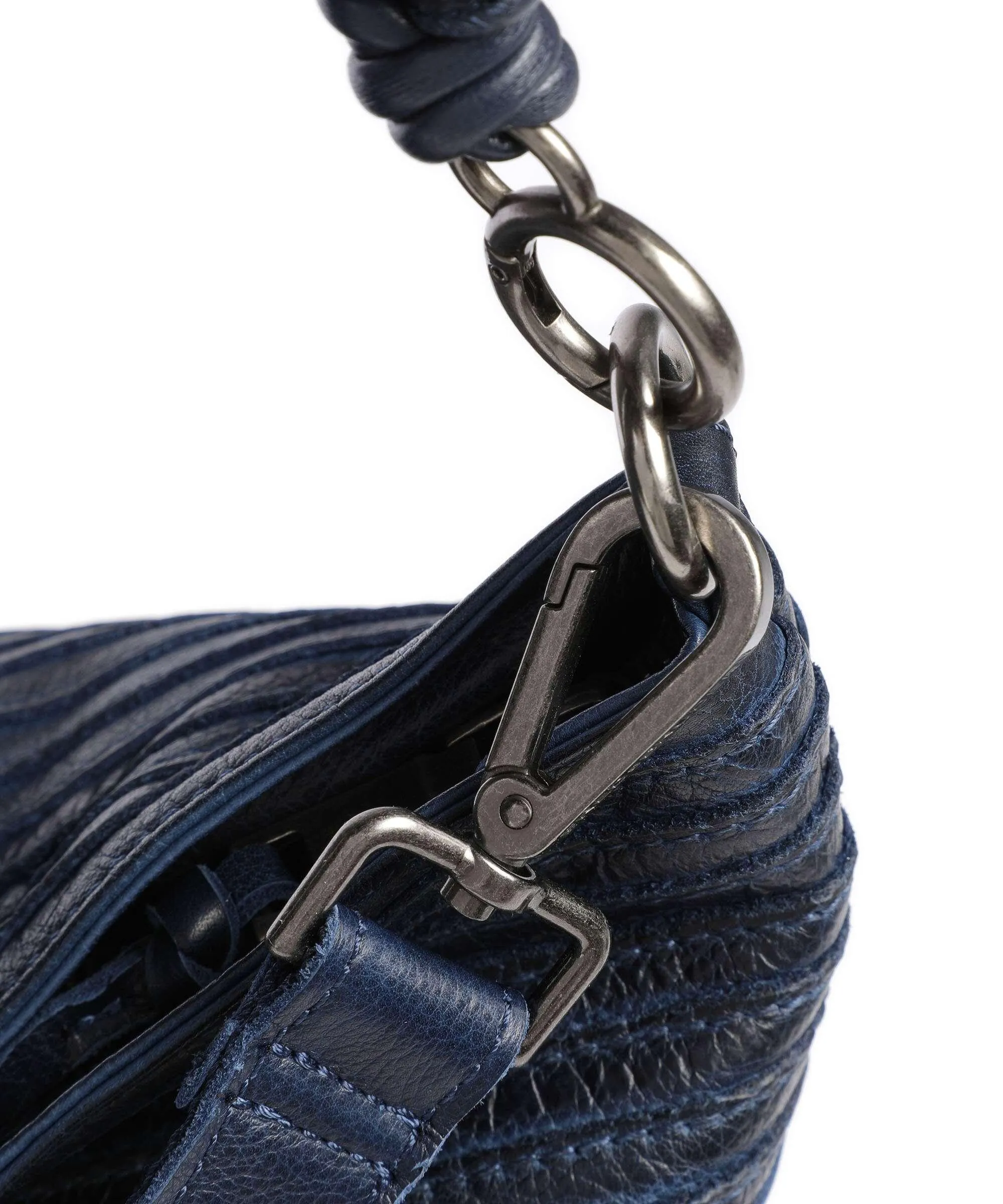  FredsBruder Enna Borsa hobo pelle granulata blu scuro  