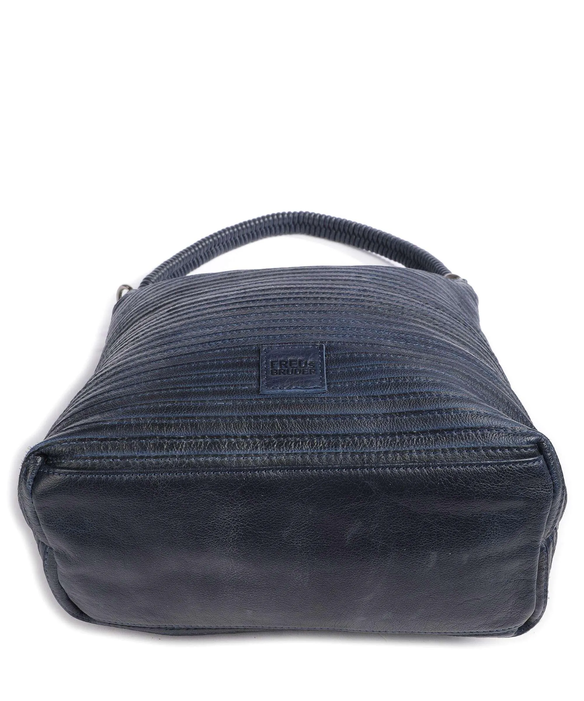  FredsBruder Enna Borsa hobo pelle granulata blu scuro  