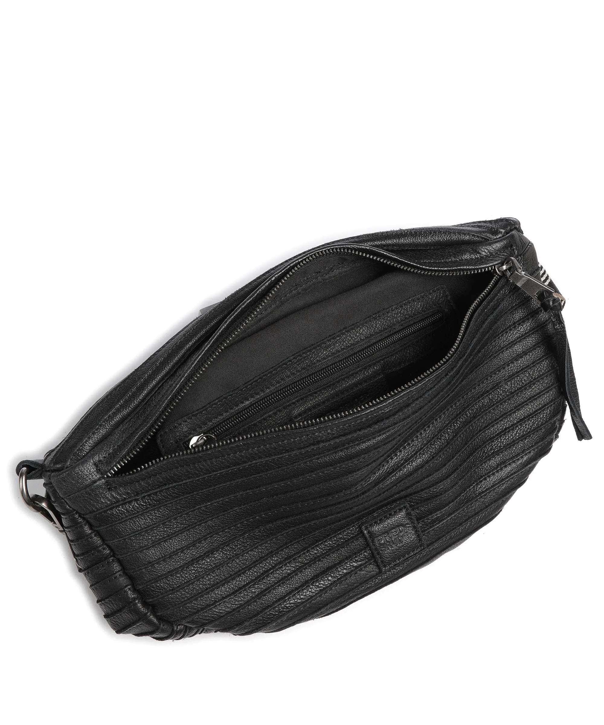  FredsBruder Enna Borsa sling pelle granulata nero  