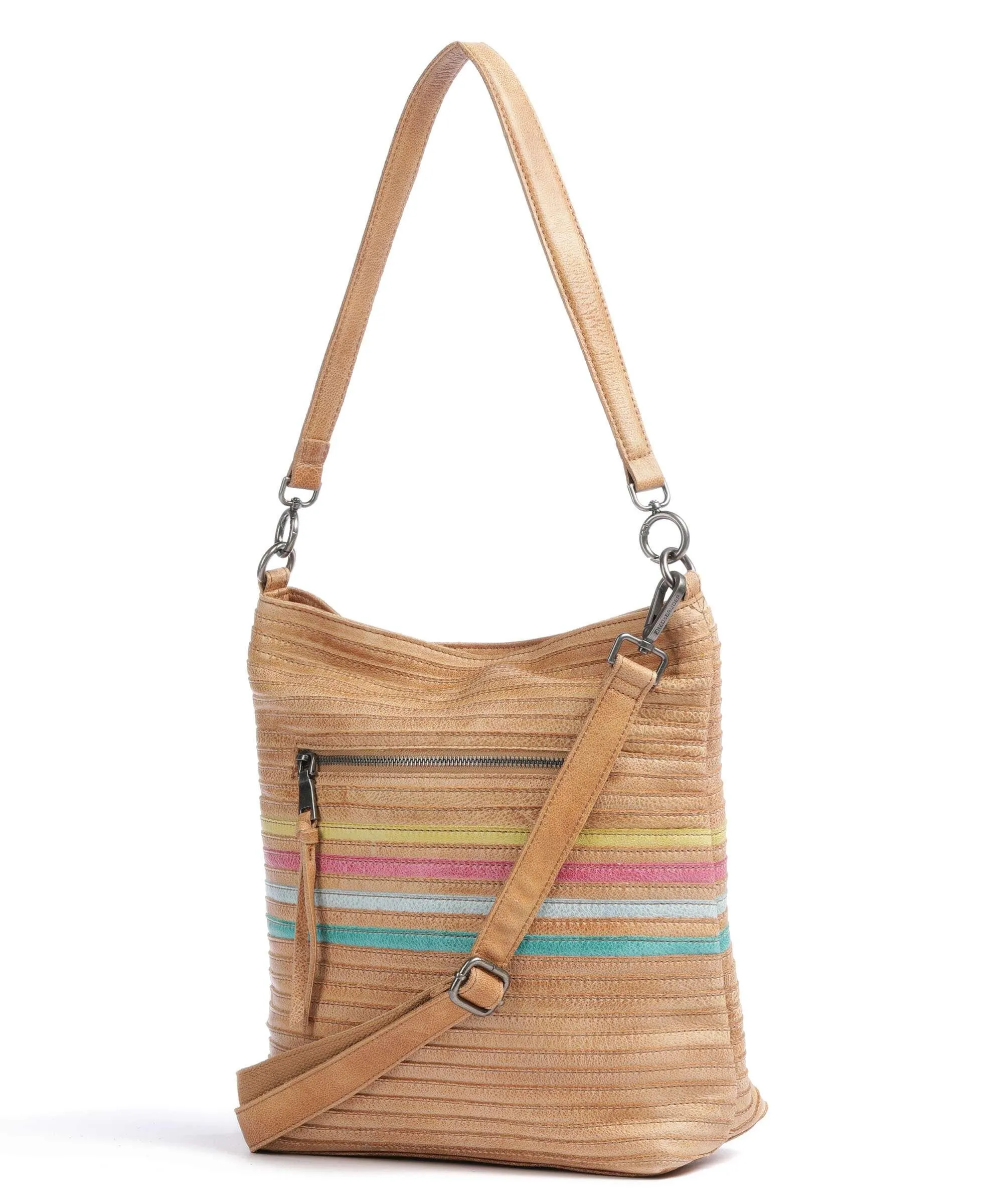  FredsBruder Good Mood Borsa hobo pelle granulata marrone chiaro  