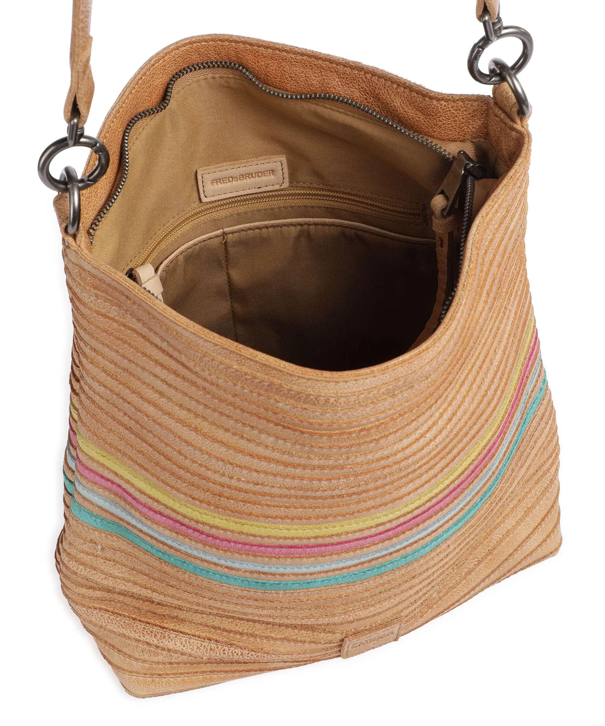  FredsBruder Good Mood Borsa hobo pelle granulata marrone chiaro  