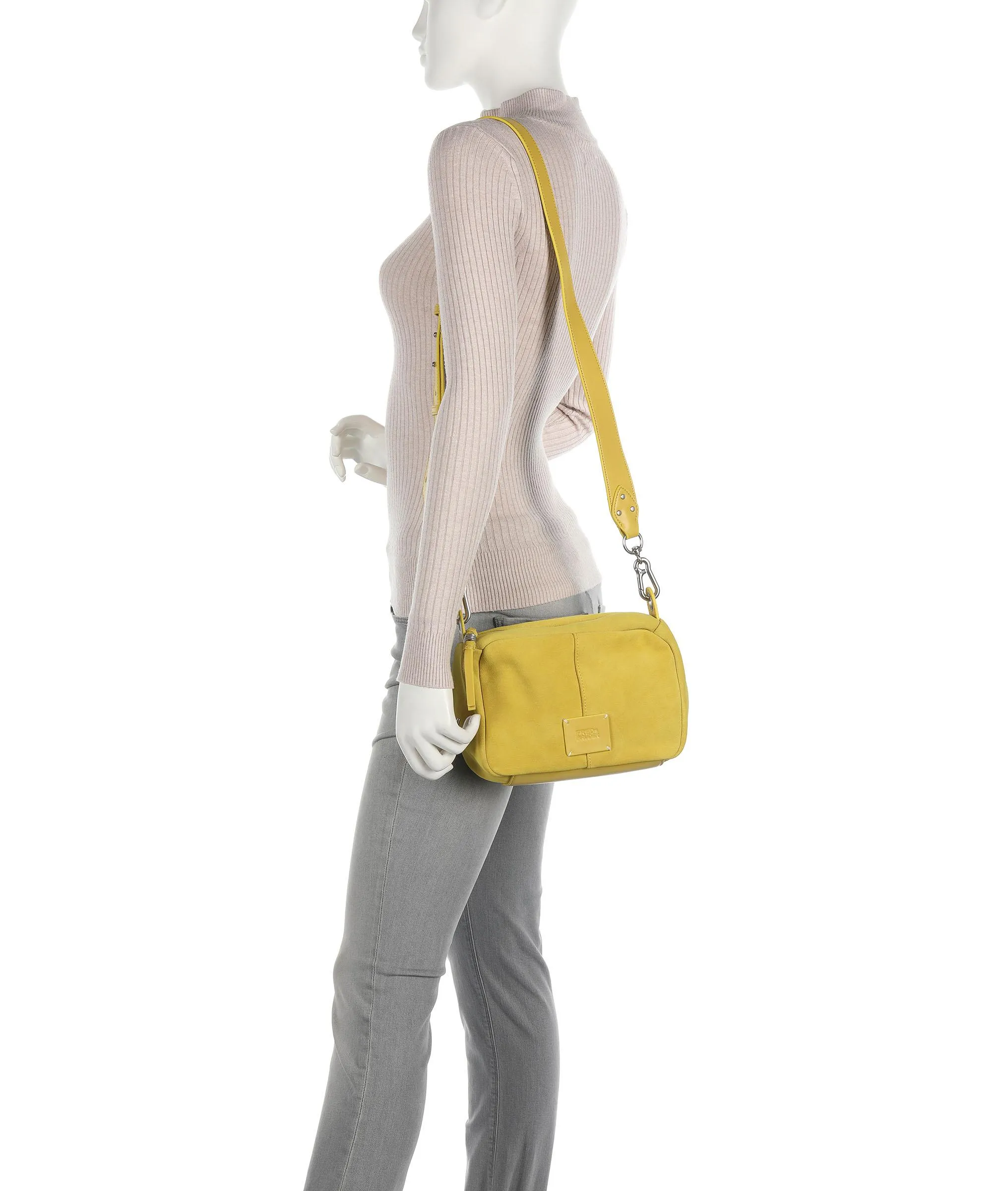  FredsBruder Lucin Box Borsa a tracolla pelle ruvida, pelle liscia giallo  