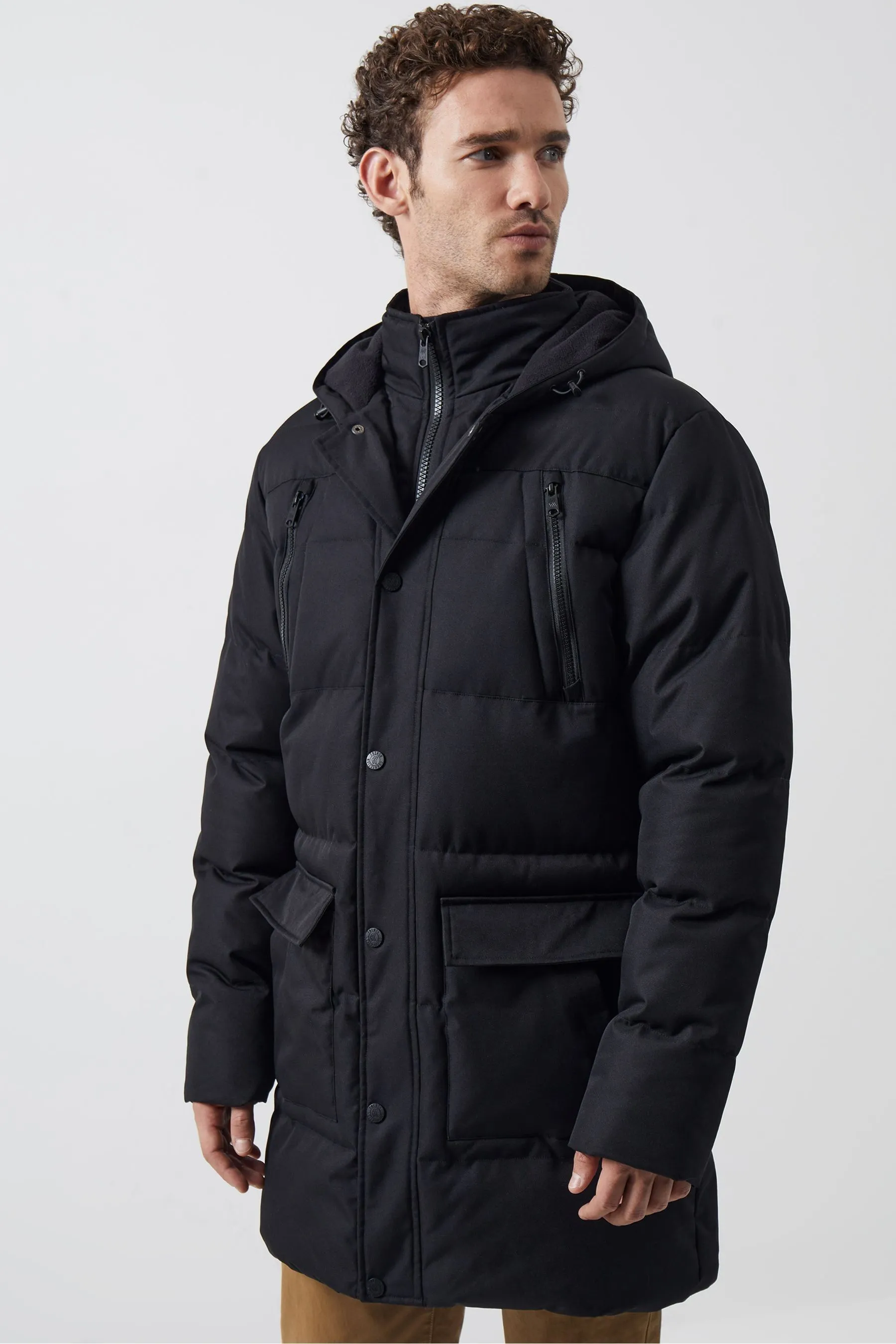 French Connection - Parka lungo con colletto interno