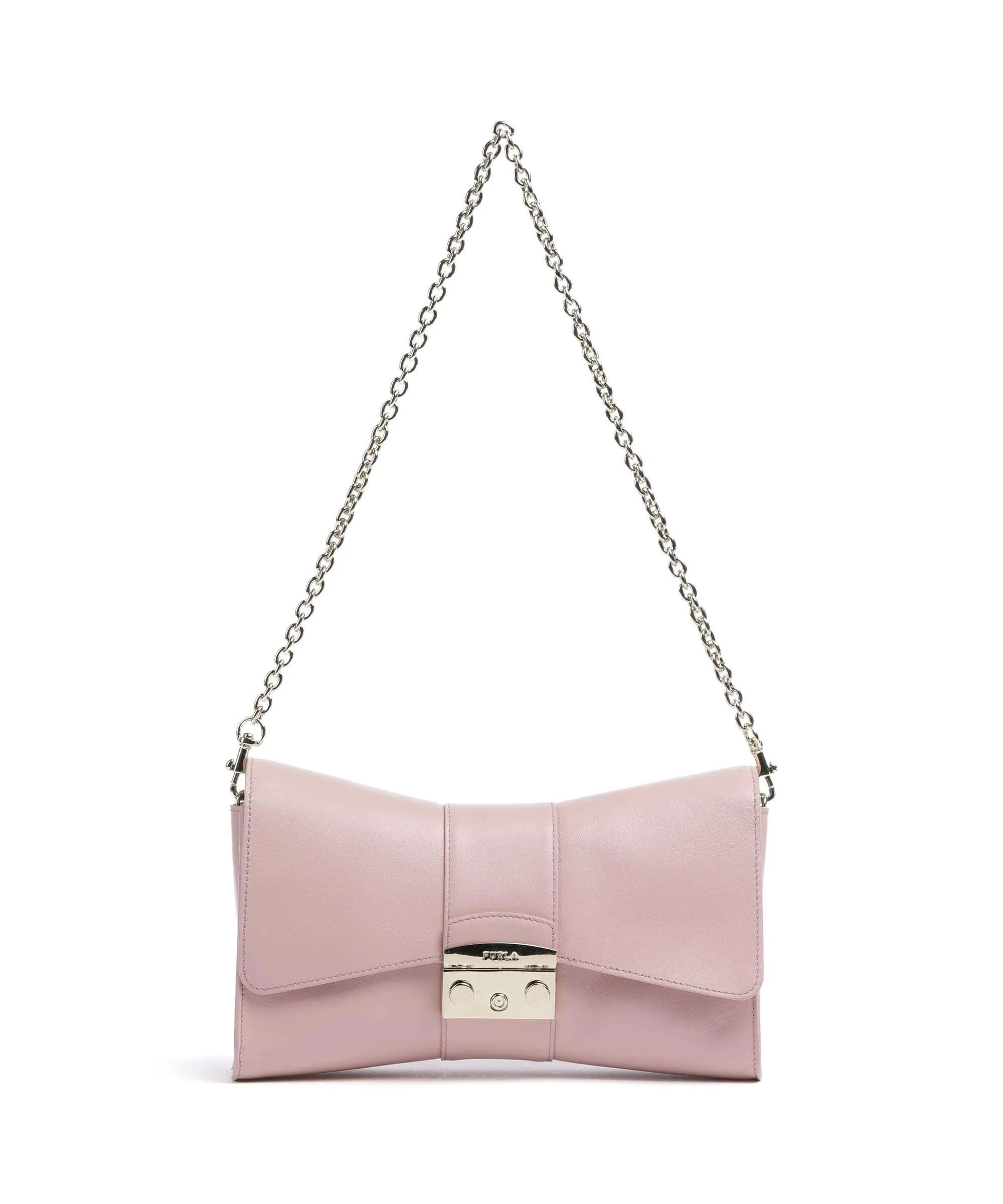  Furla Metropolis Remix S Borsa a spalla pelle a grana fine rosa  