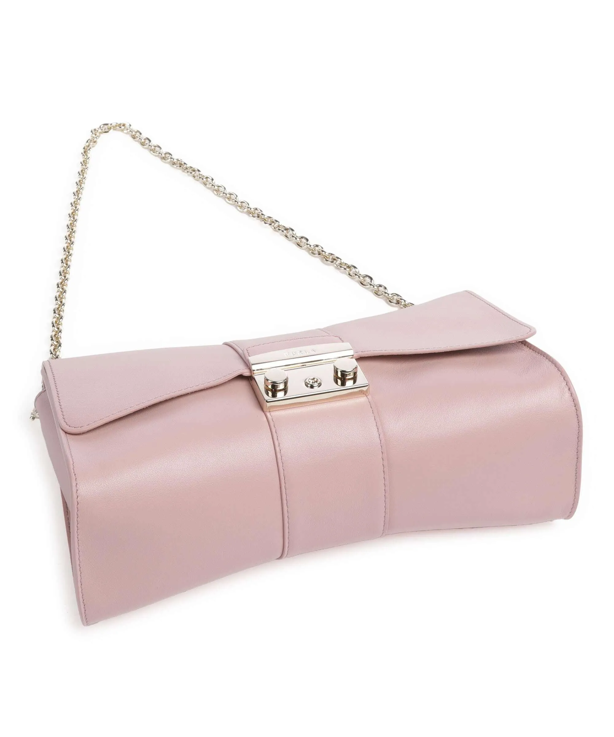  Furla Metropolis Remix S Borsa a spalla pelle a grana fine rosa  