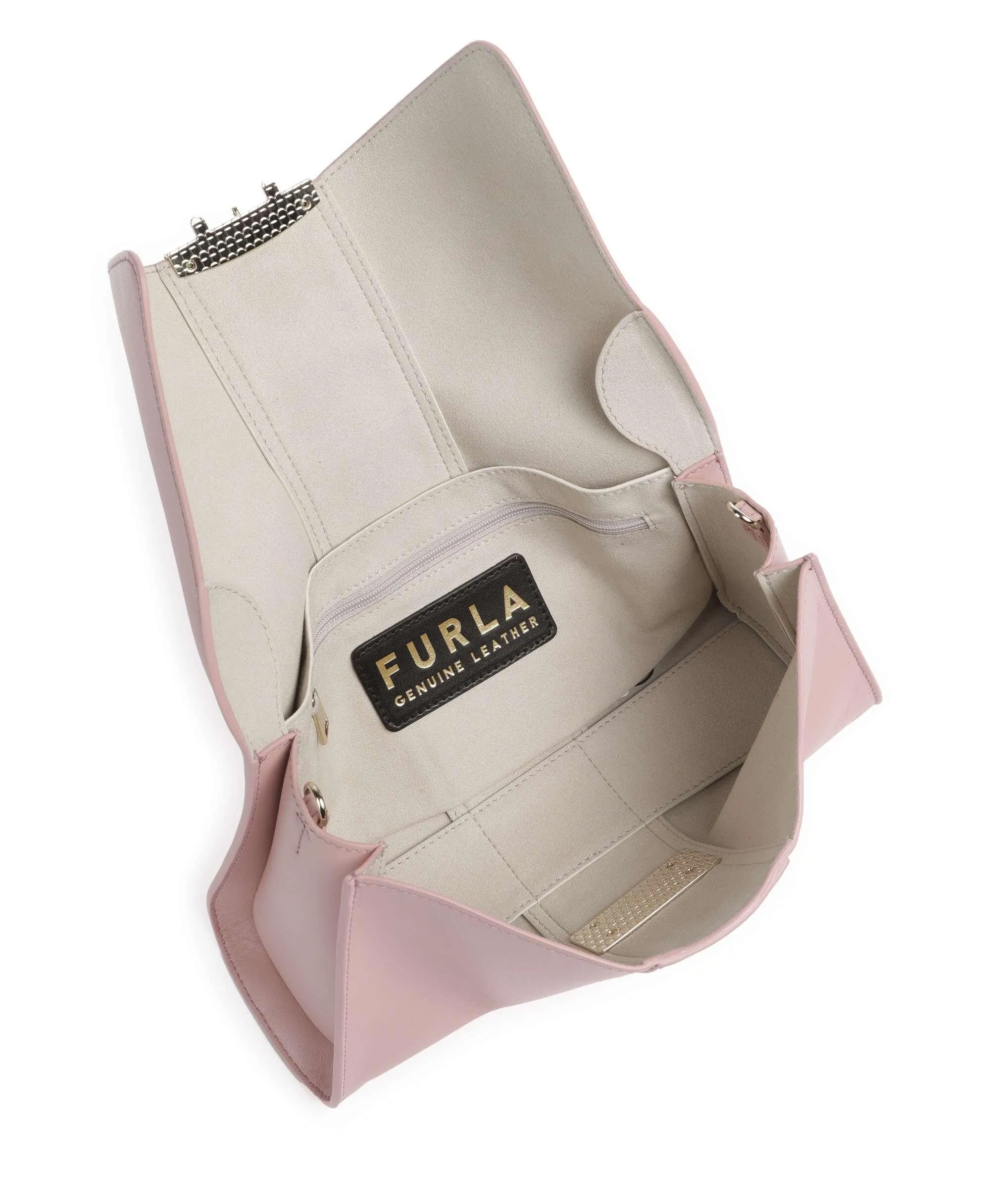  Furla Metropolis Remix S Borsa a spalla pelle a grana fine rosa  